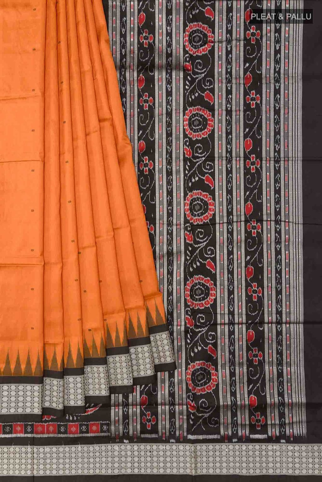 Rust Orissa Silk Saree