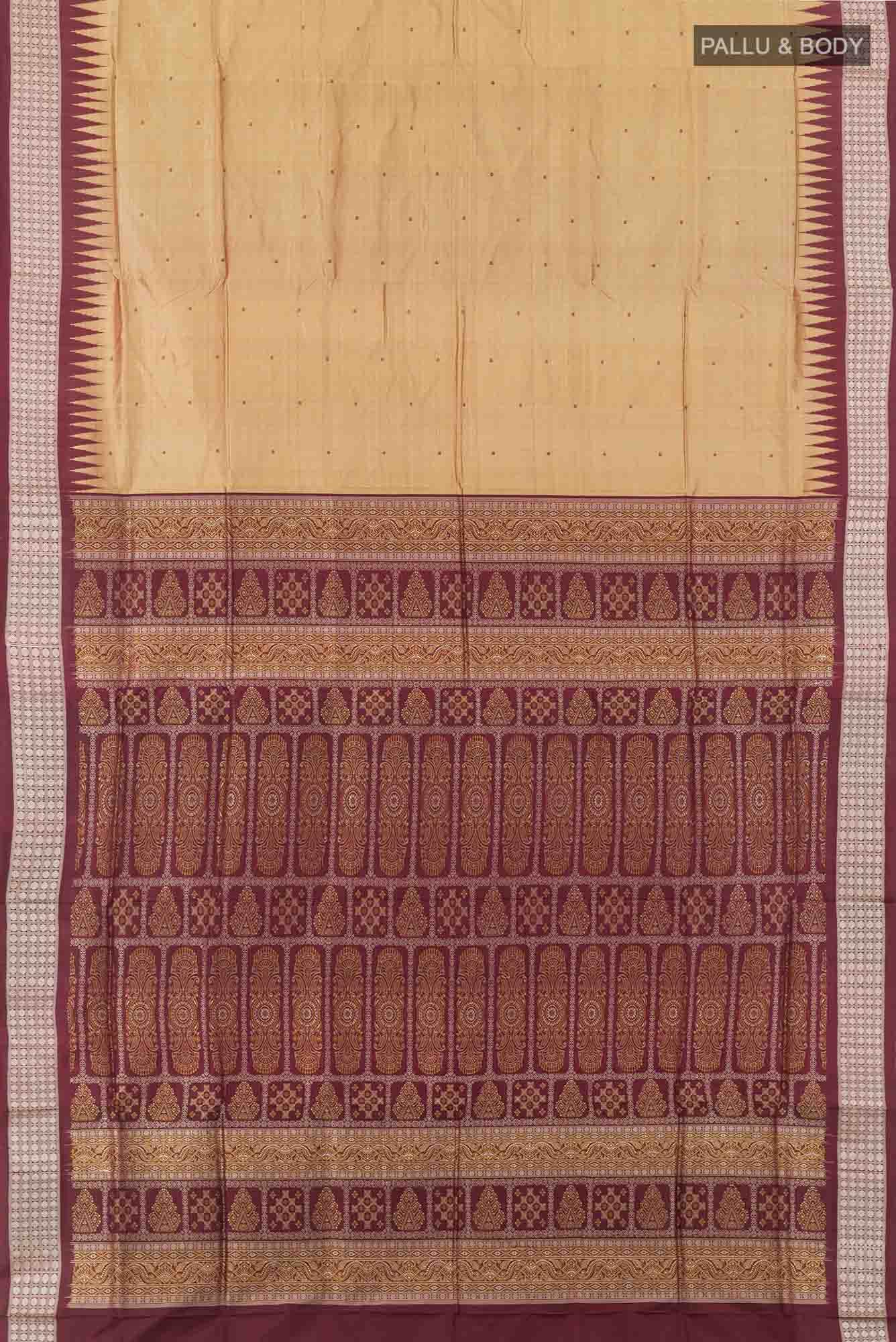 Beige Orissa Silk Saree