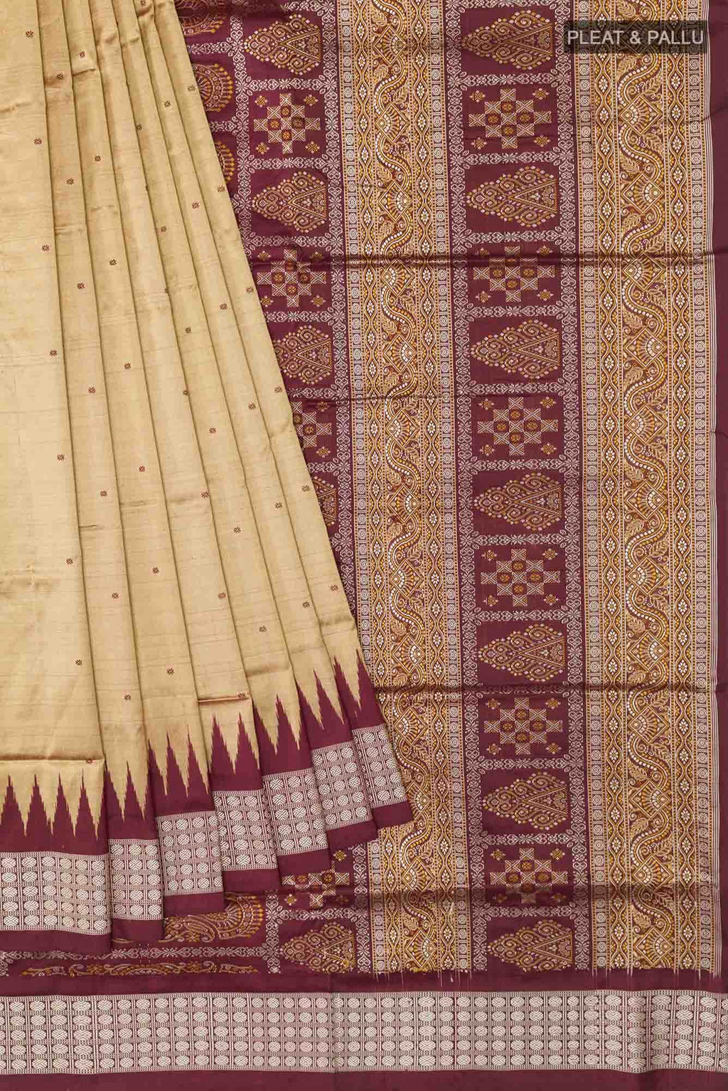 Beige Orissa Silk Saree