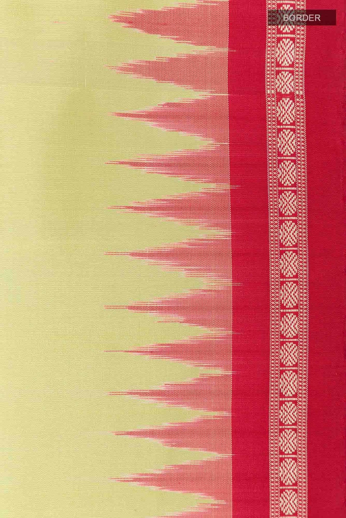 Lemon Yellow Orissa Silk Saree