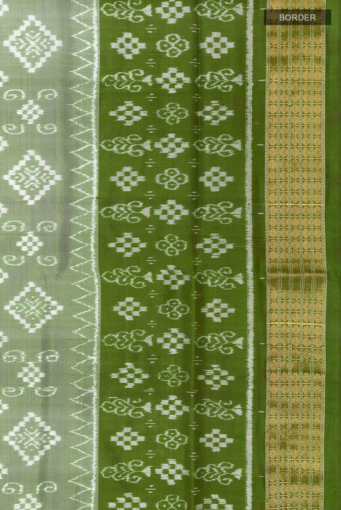 Pista Green Orissa Silk Saree