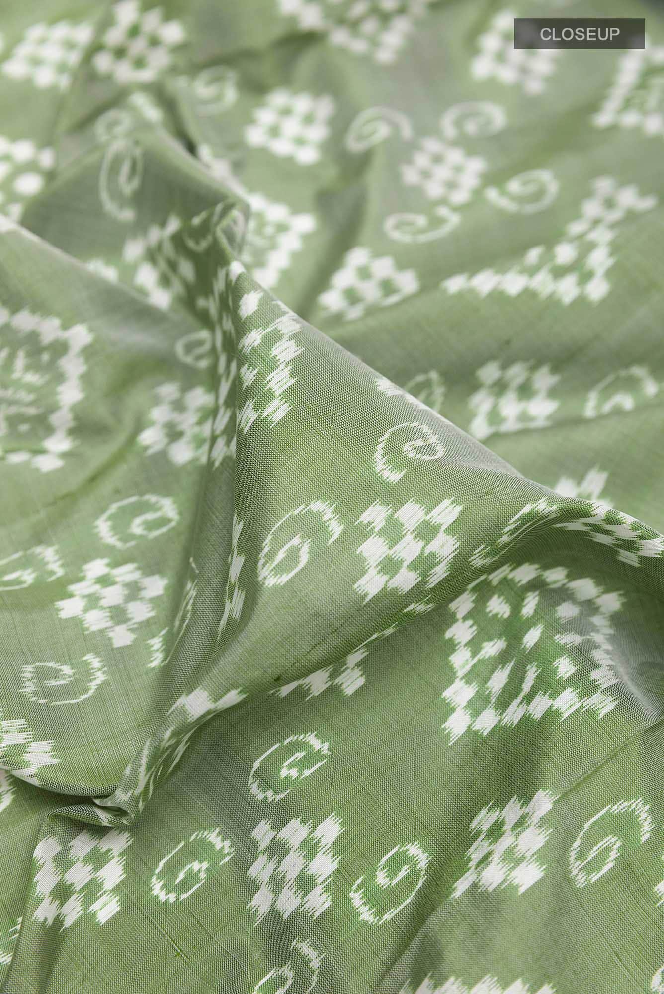 Pista Green Orissa Silk Saree