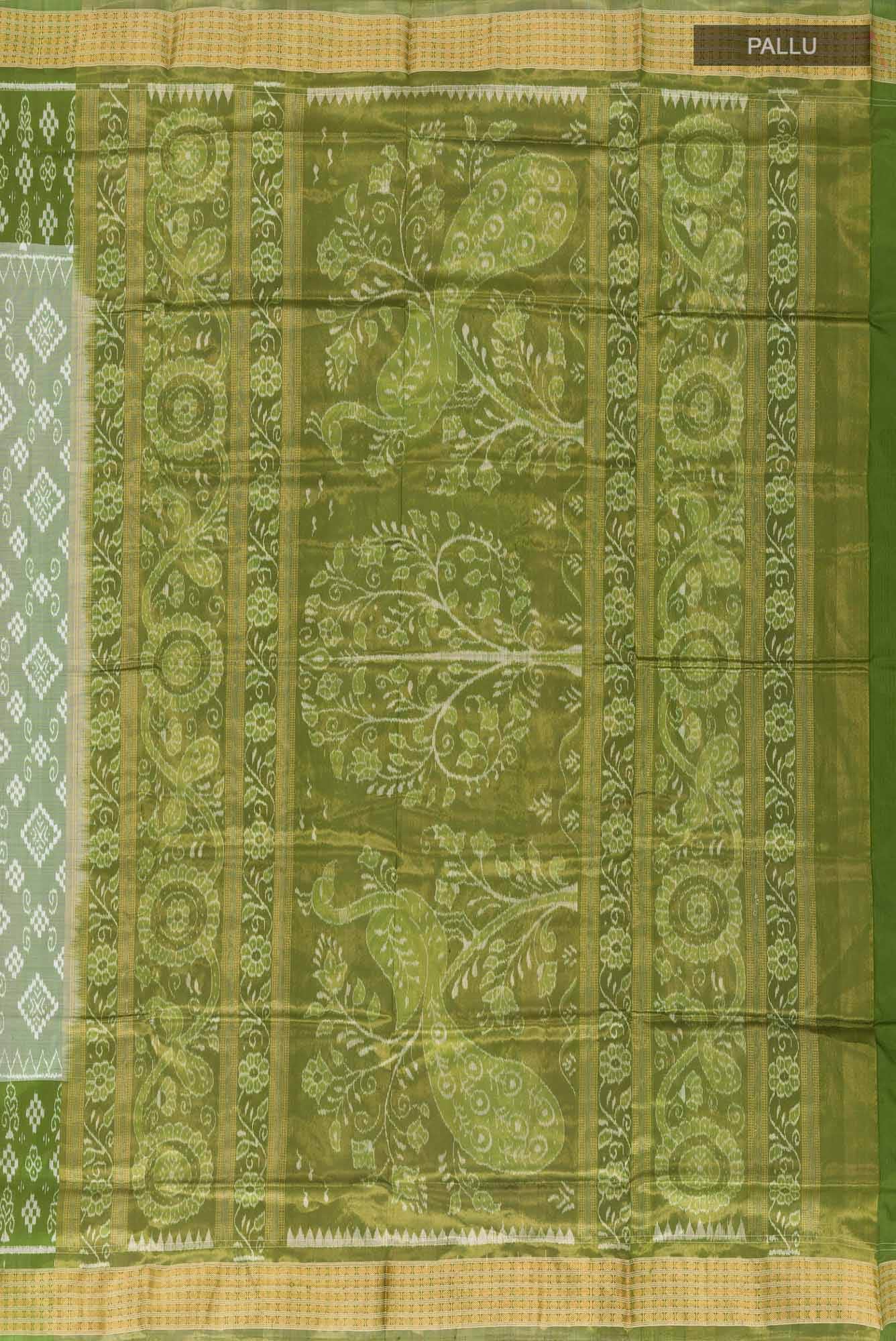 Pista Green Orissa Silk Saree