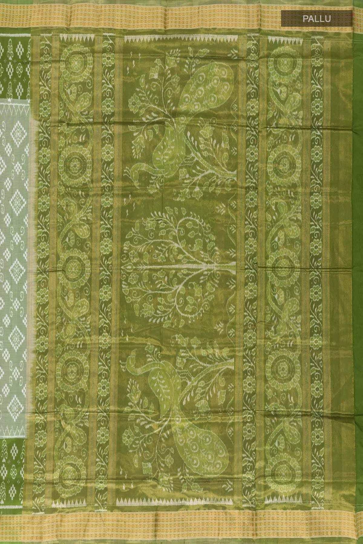 Pista Green Orissa Silk Saree