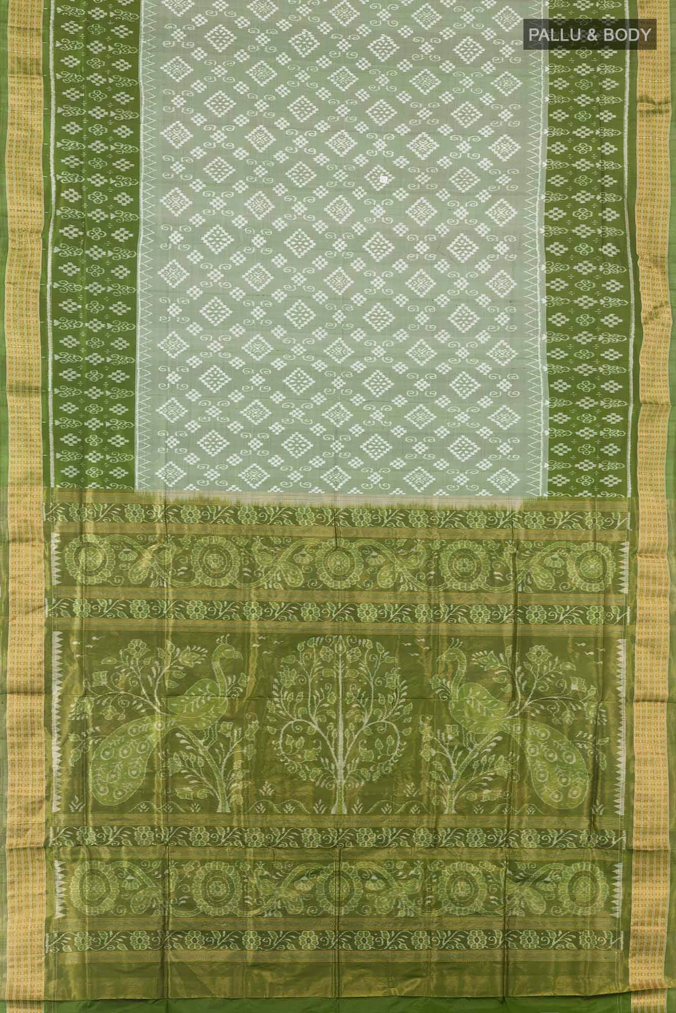 Pista Green Orissa Silk Saree