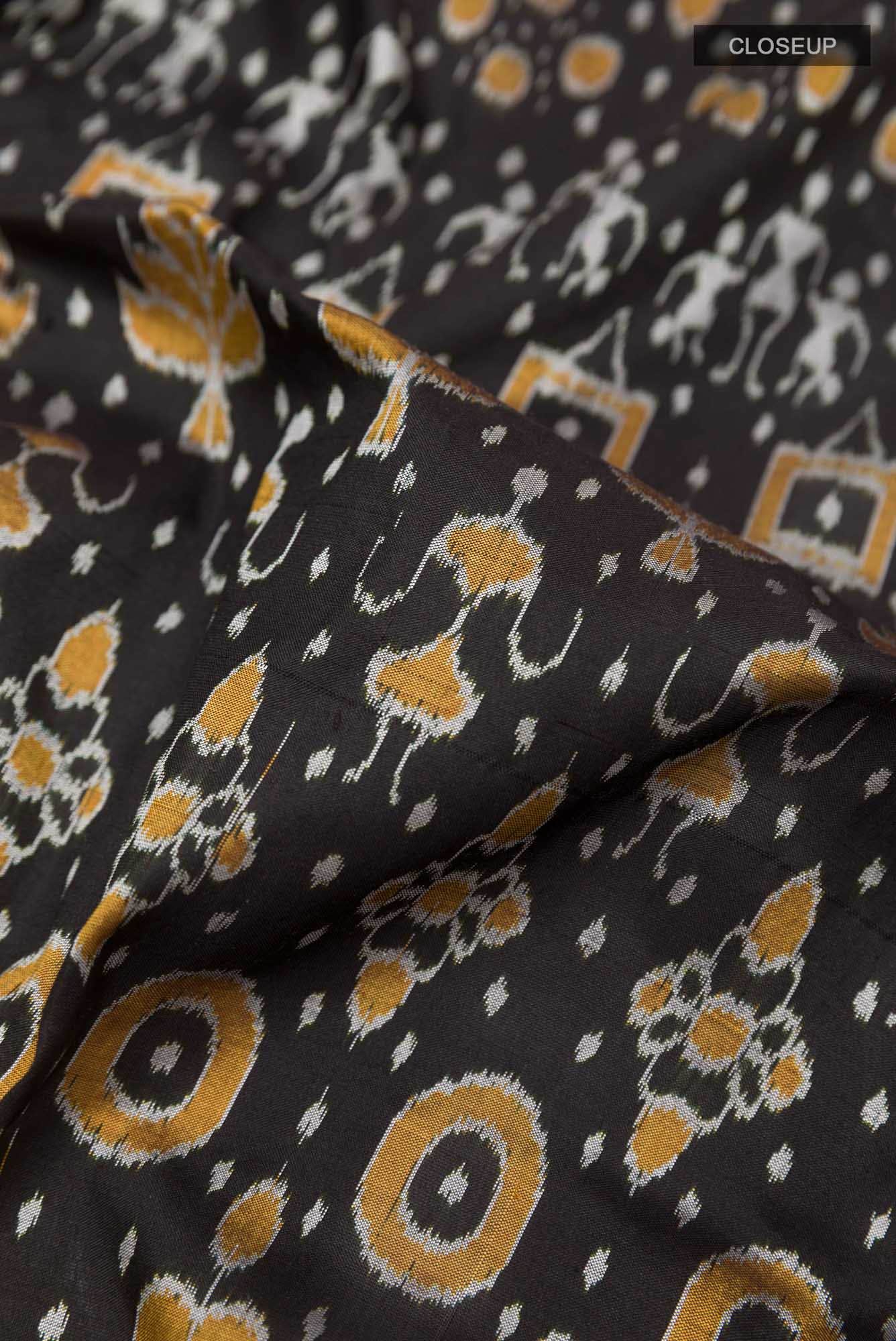 Black Orissa Silk Saree