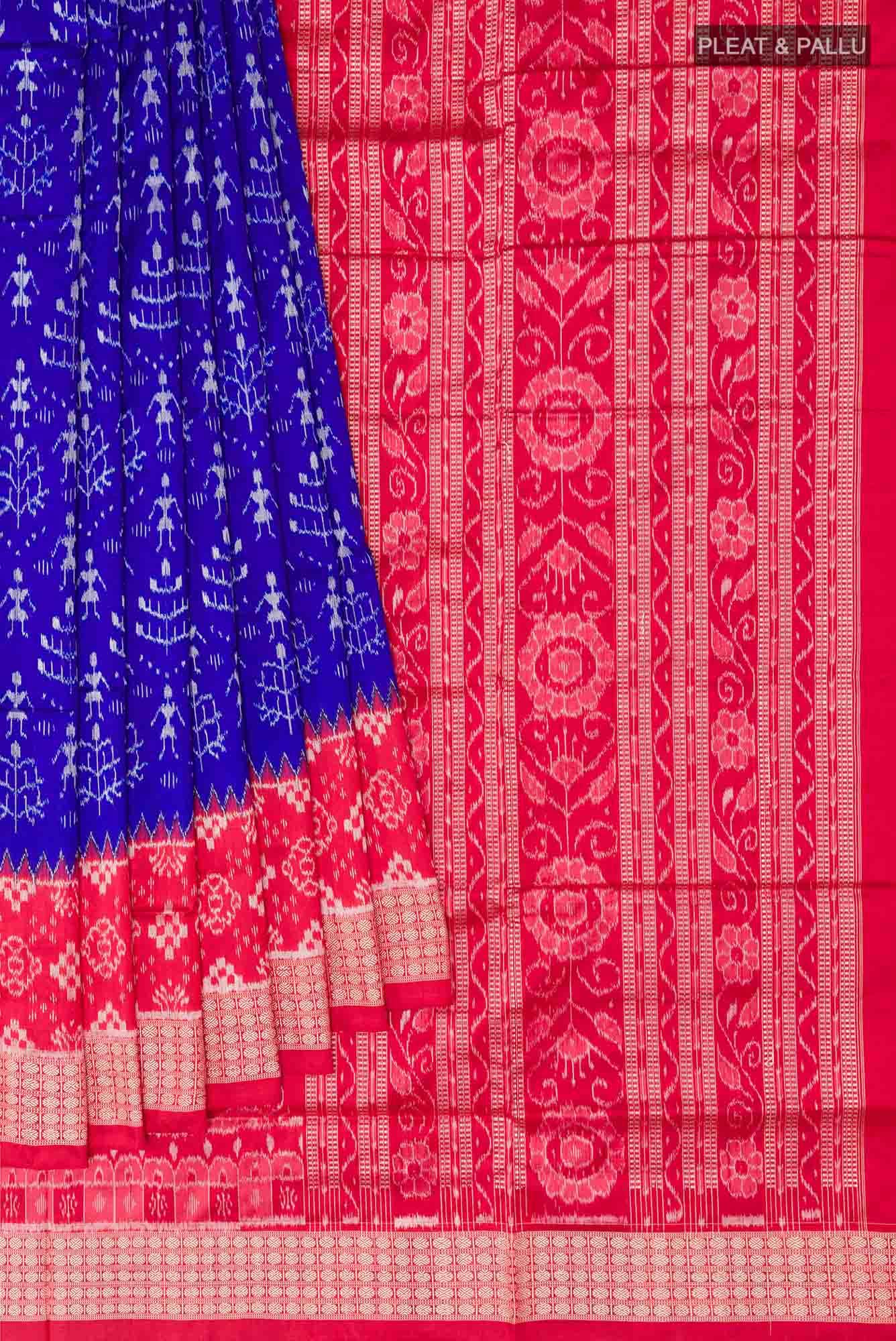 Dark Blue Orissa Silk Saree