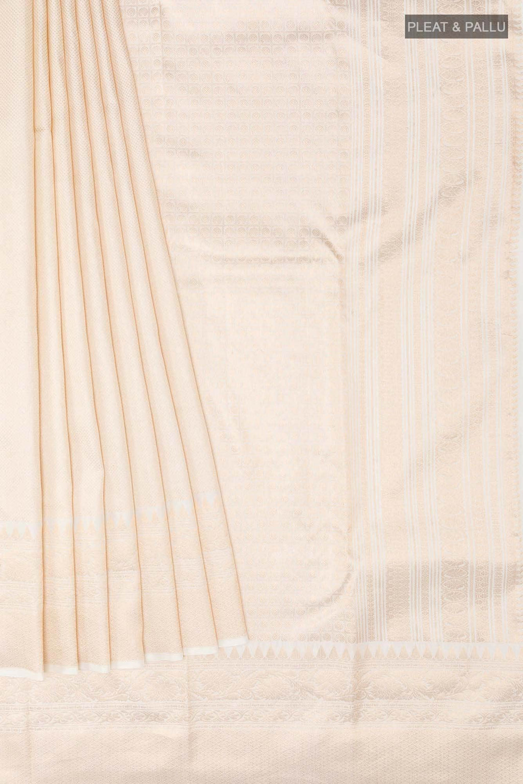 White Kanchipuram Silk Saree