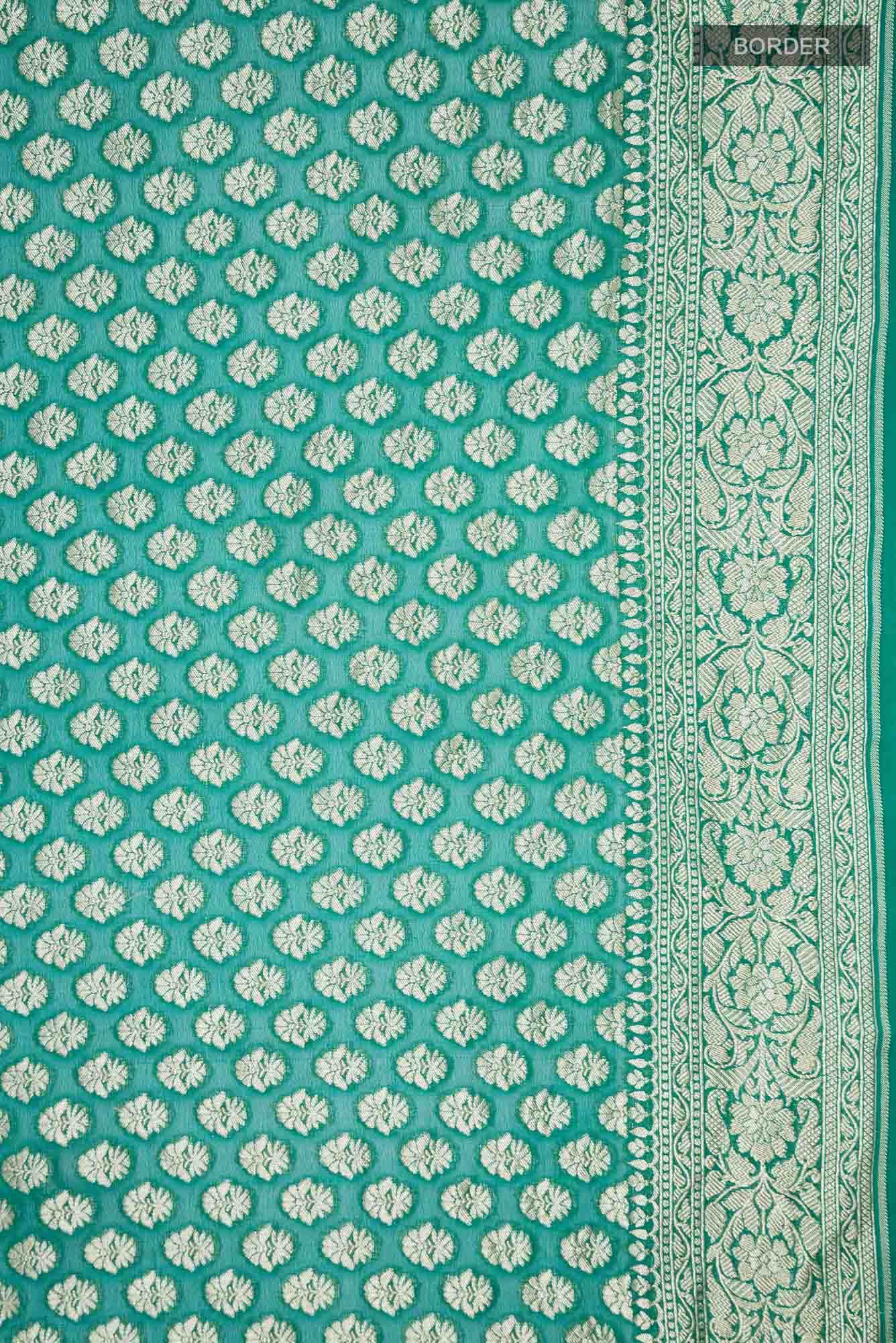 Green Banarasi Georgette Saree