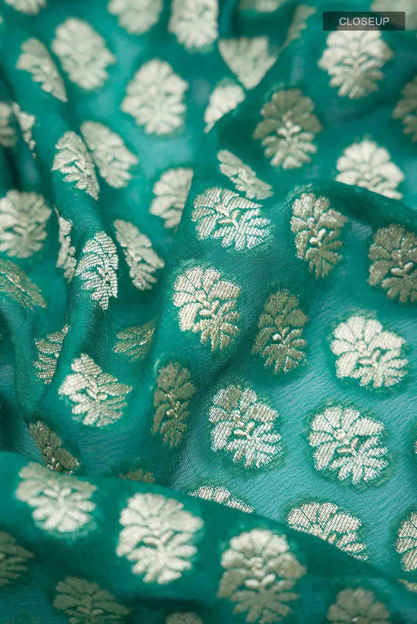 Green Banarasi Georgette Saree