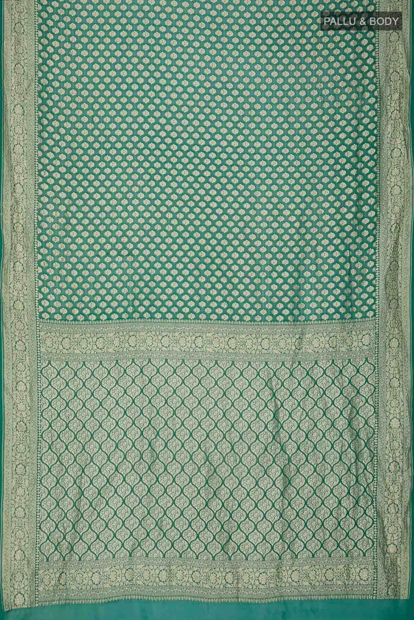Green Banarasi Georgette Saree