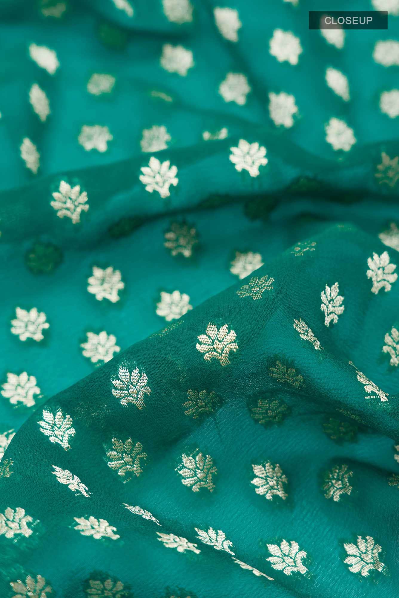 Green Banarasi Georgette Saree