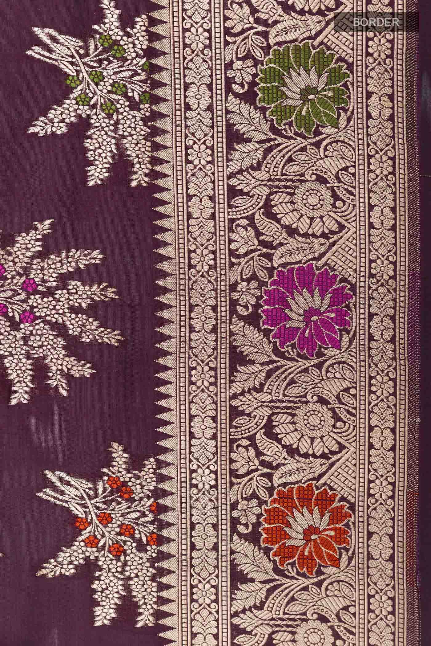 Purple Banarasi Silk Saree