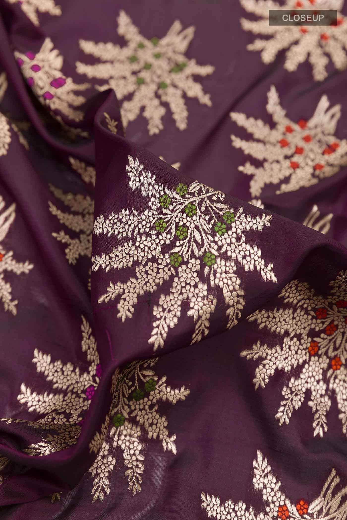Purple Banarasi Silk Saree