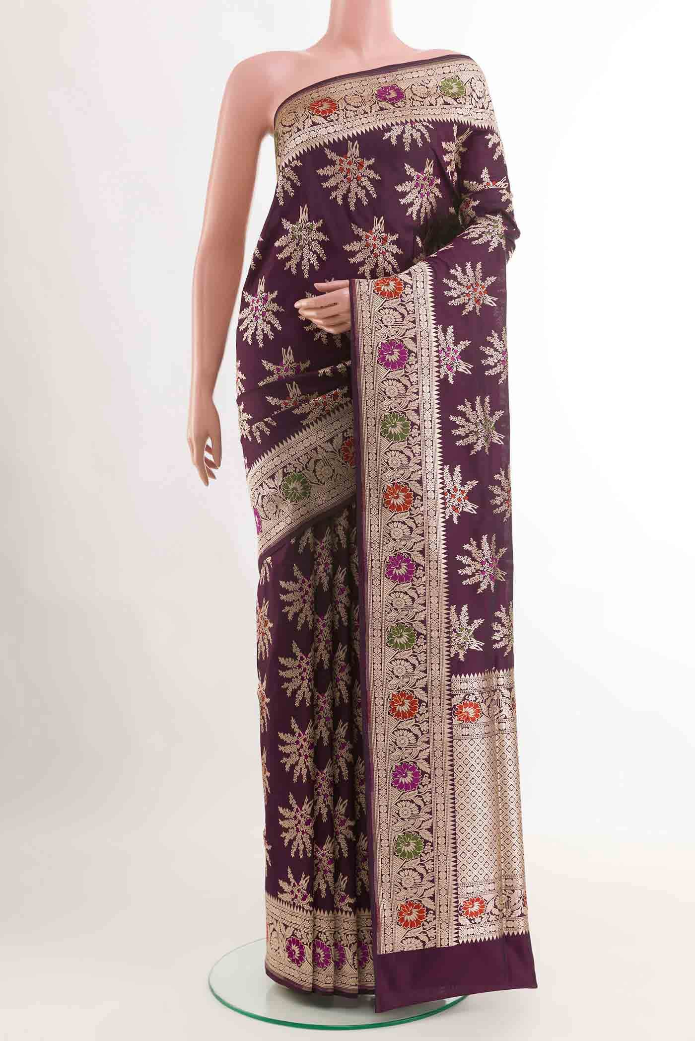 Purple Banarasi Silk Saree