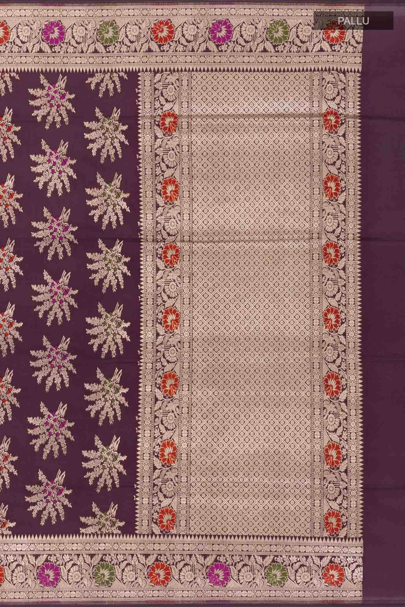 Purple Banarasi Silk Saree