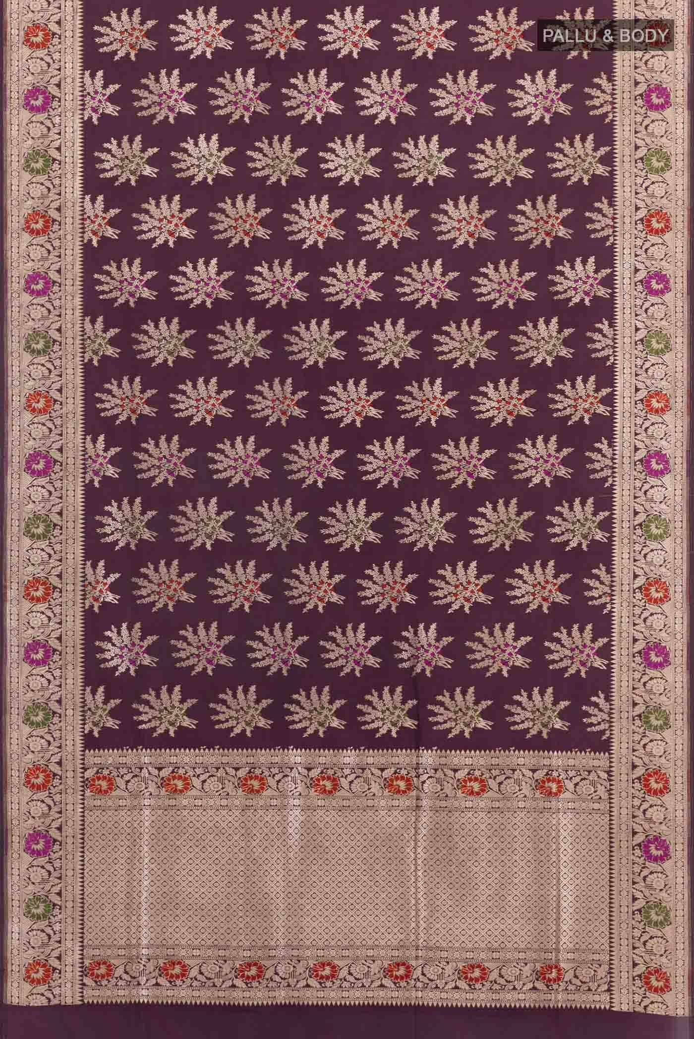 Purple Banarasi Silk Saree