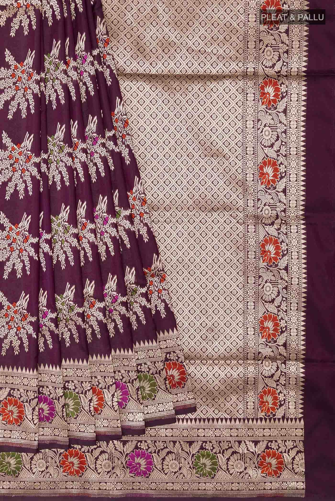 Purple Banarasi Silk Saree