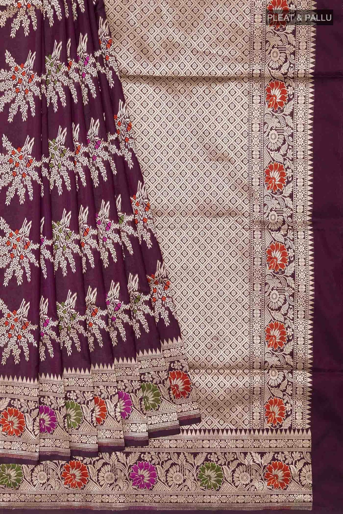 Purple Banarasi Silk Saree