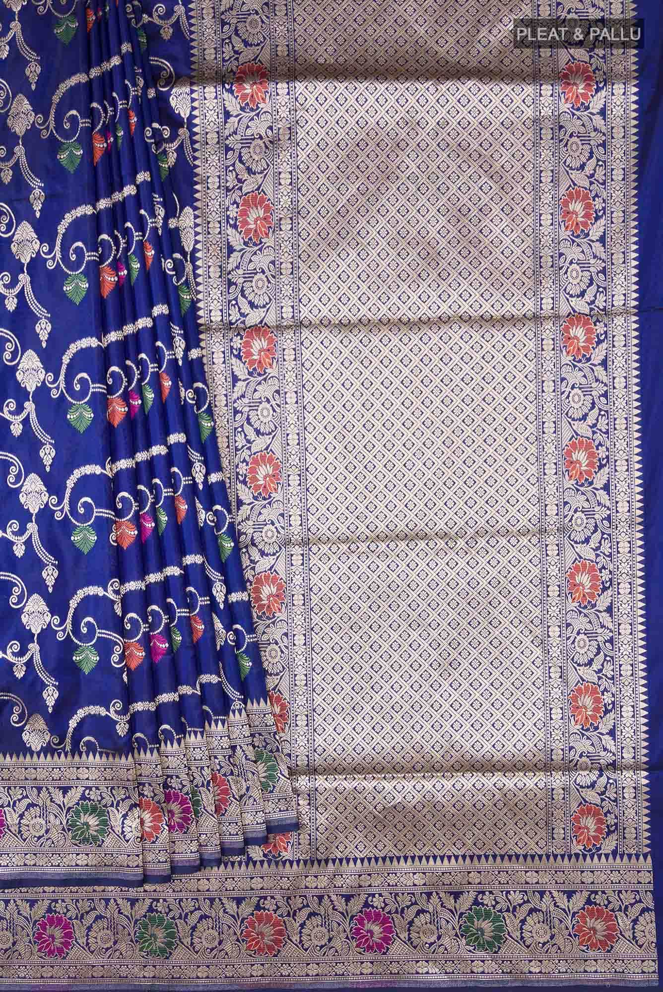 Blue Banarasi Silk Saree