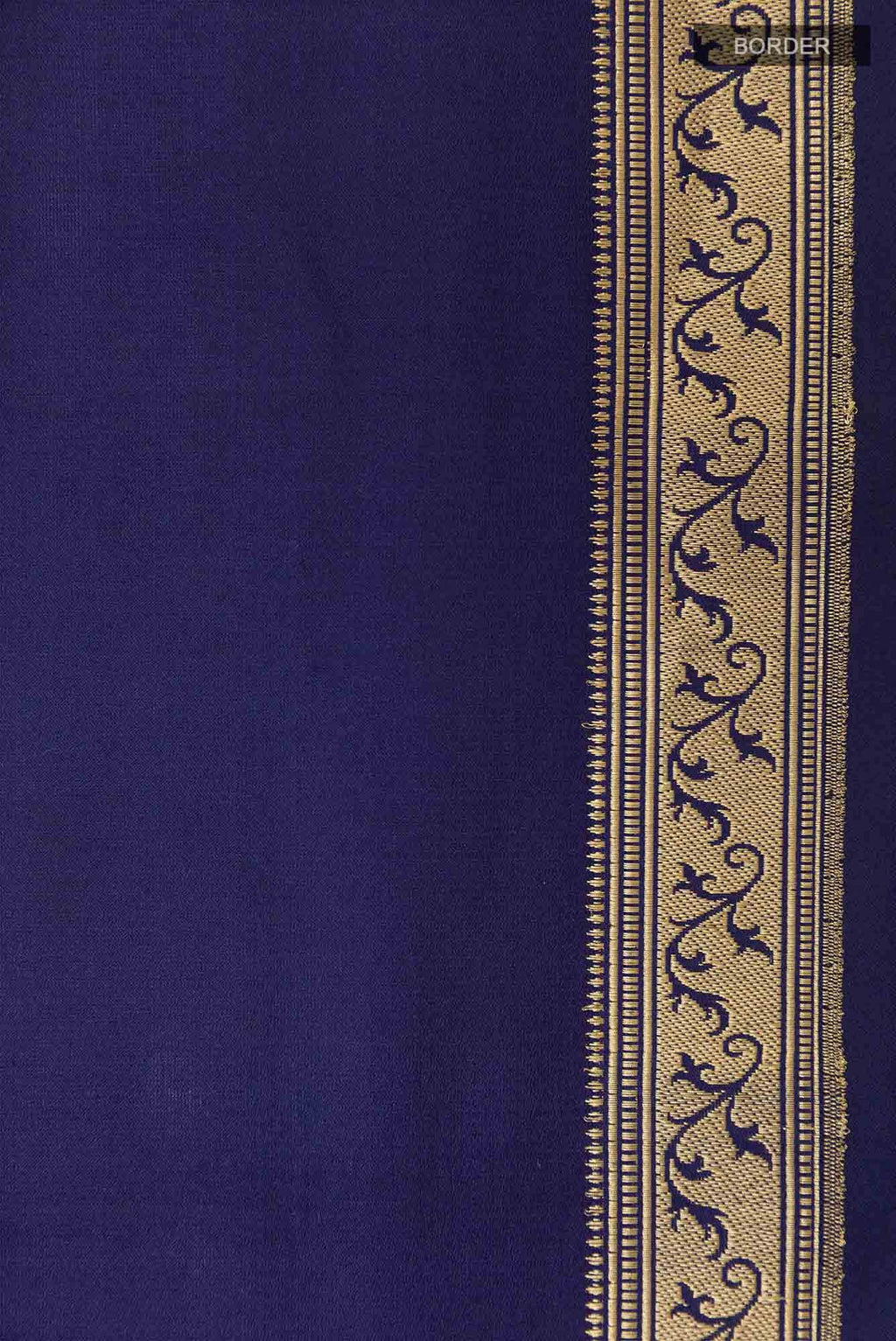 Dark Blue Banarasi Tanchoi Silk Saree