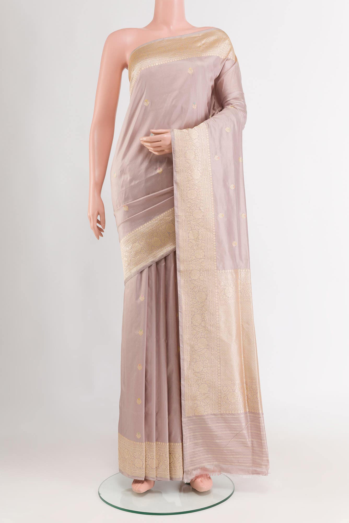 Grey Banarasi Silk Saree