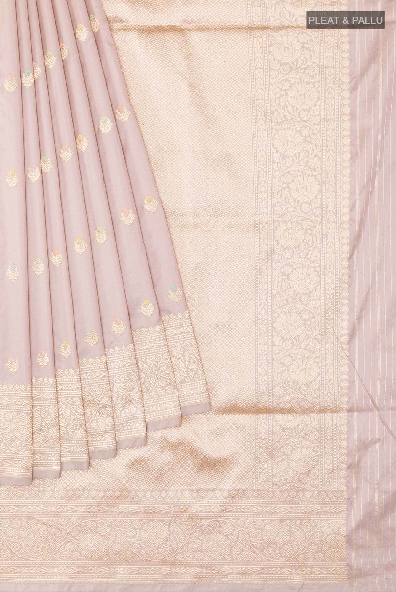 Grey Banarasi Silk Saree