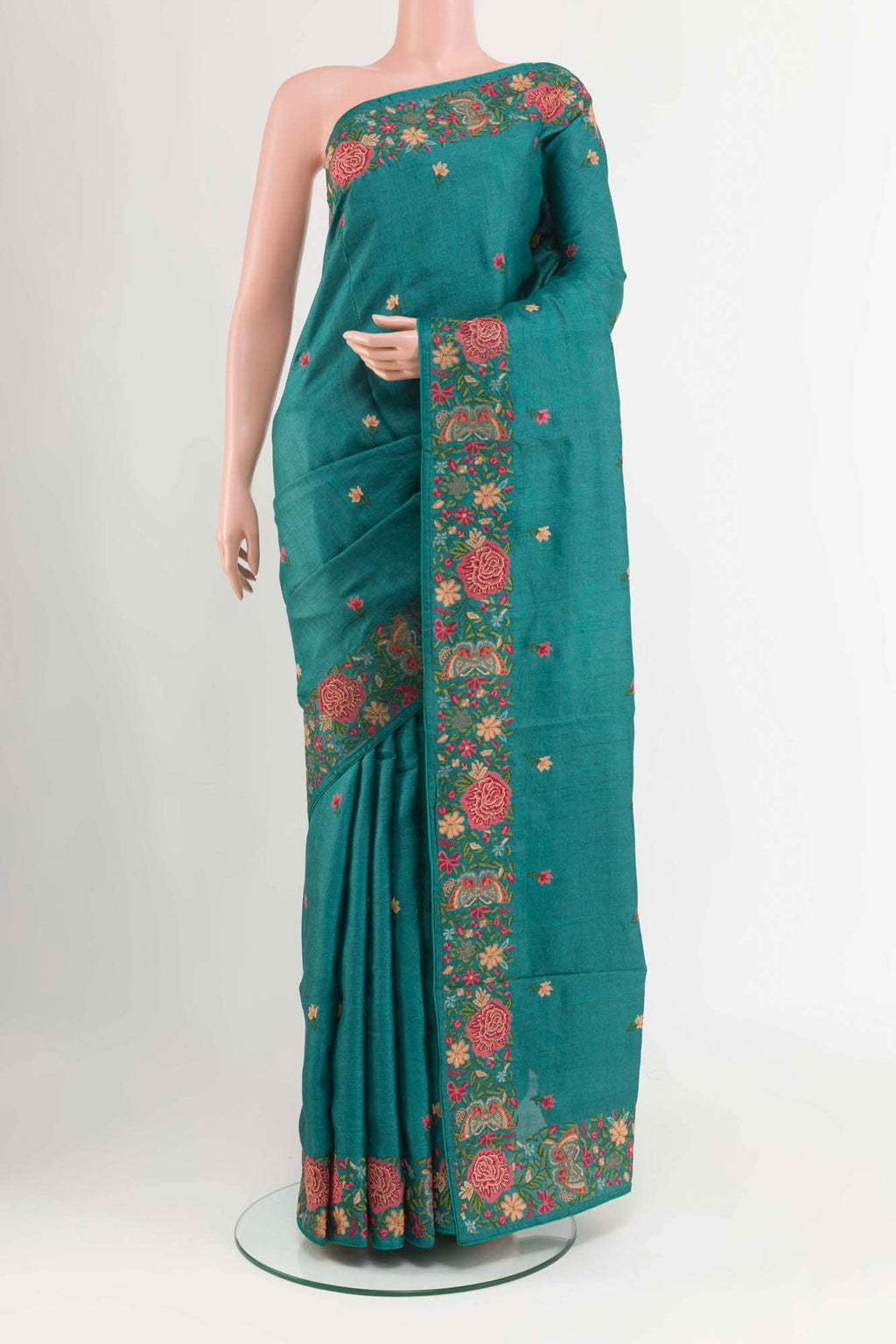 Pista Green Tussar Saree