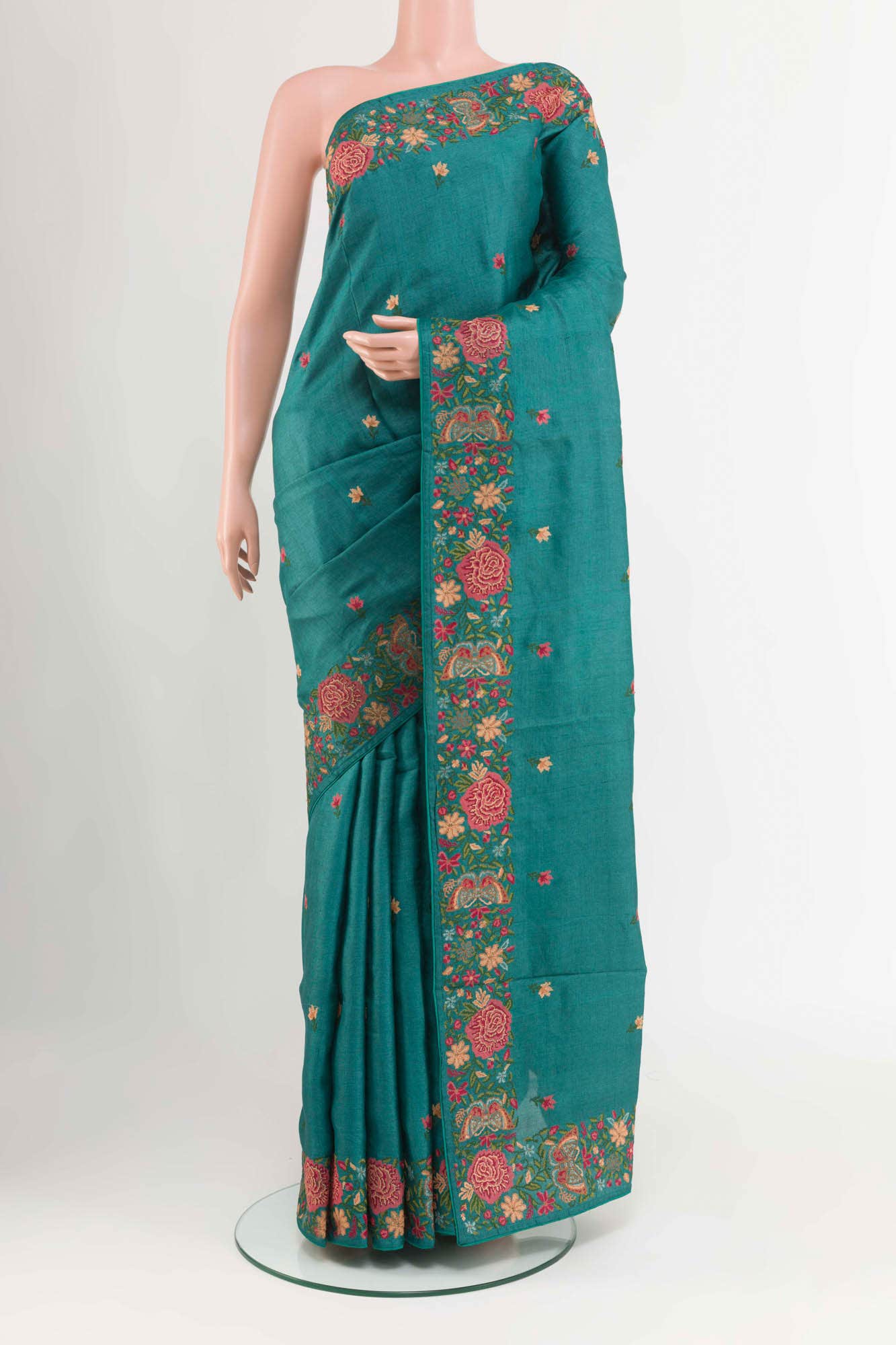 Pista Green Tussar Saree