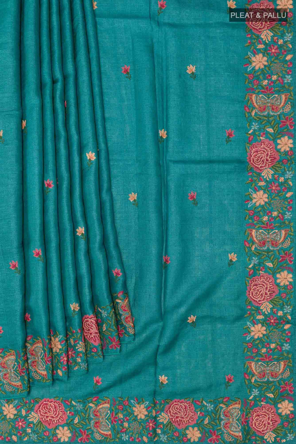 Pista Green Tussar Saree