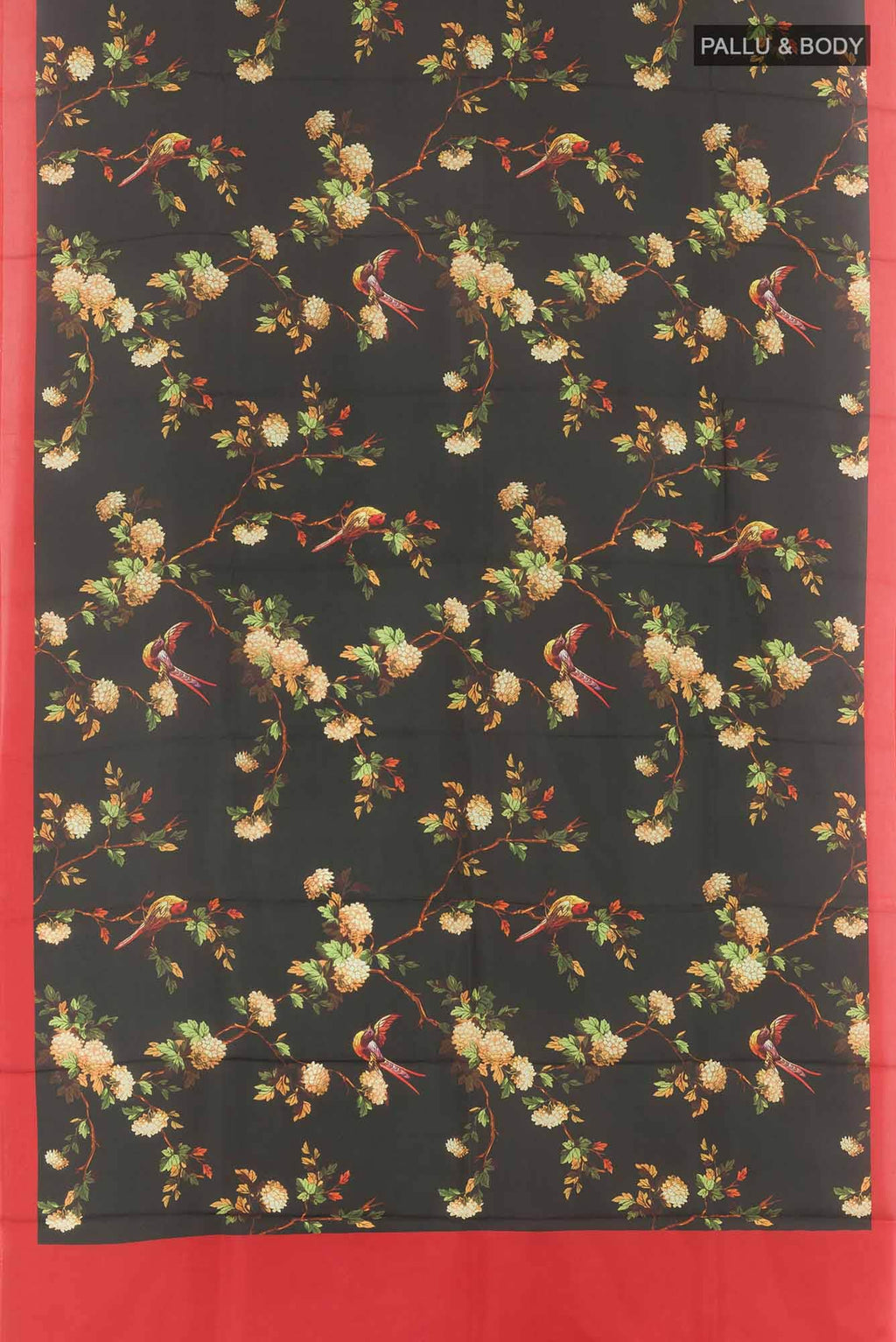 Black Printed Silk Saree
