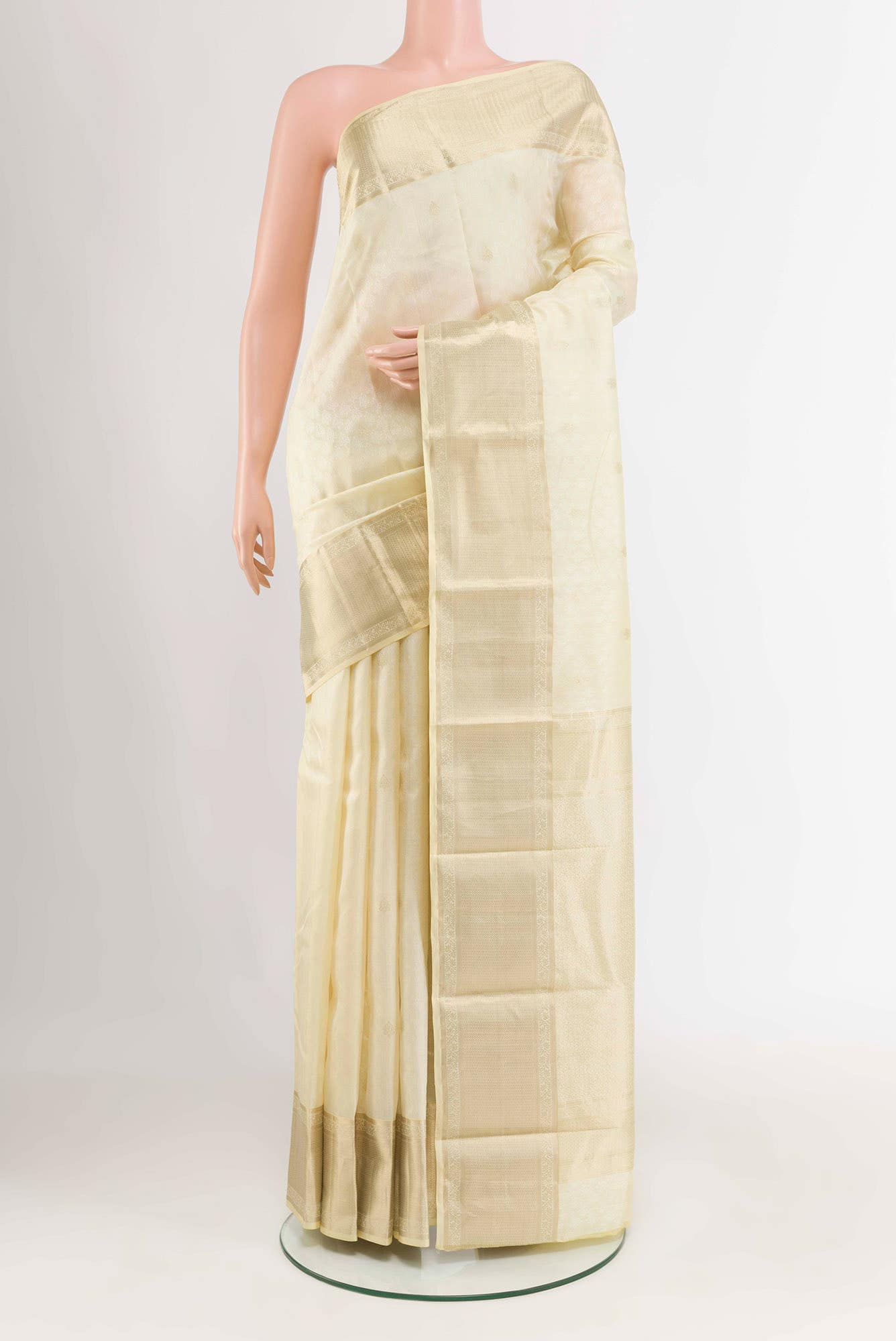 Beige Kanchipuram Saree