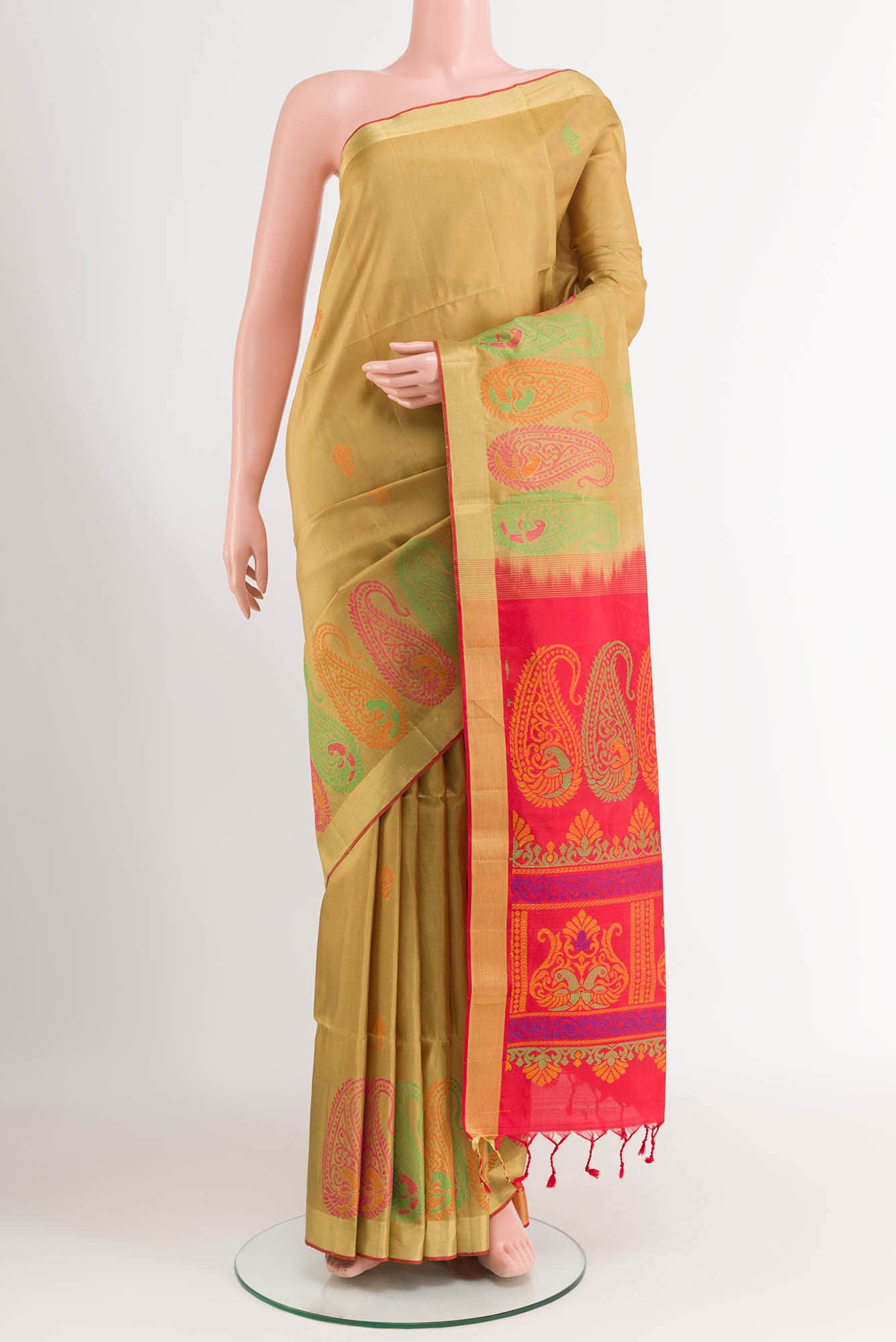 Dark Beige Soft Silk Saree