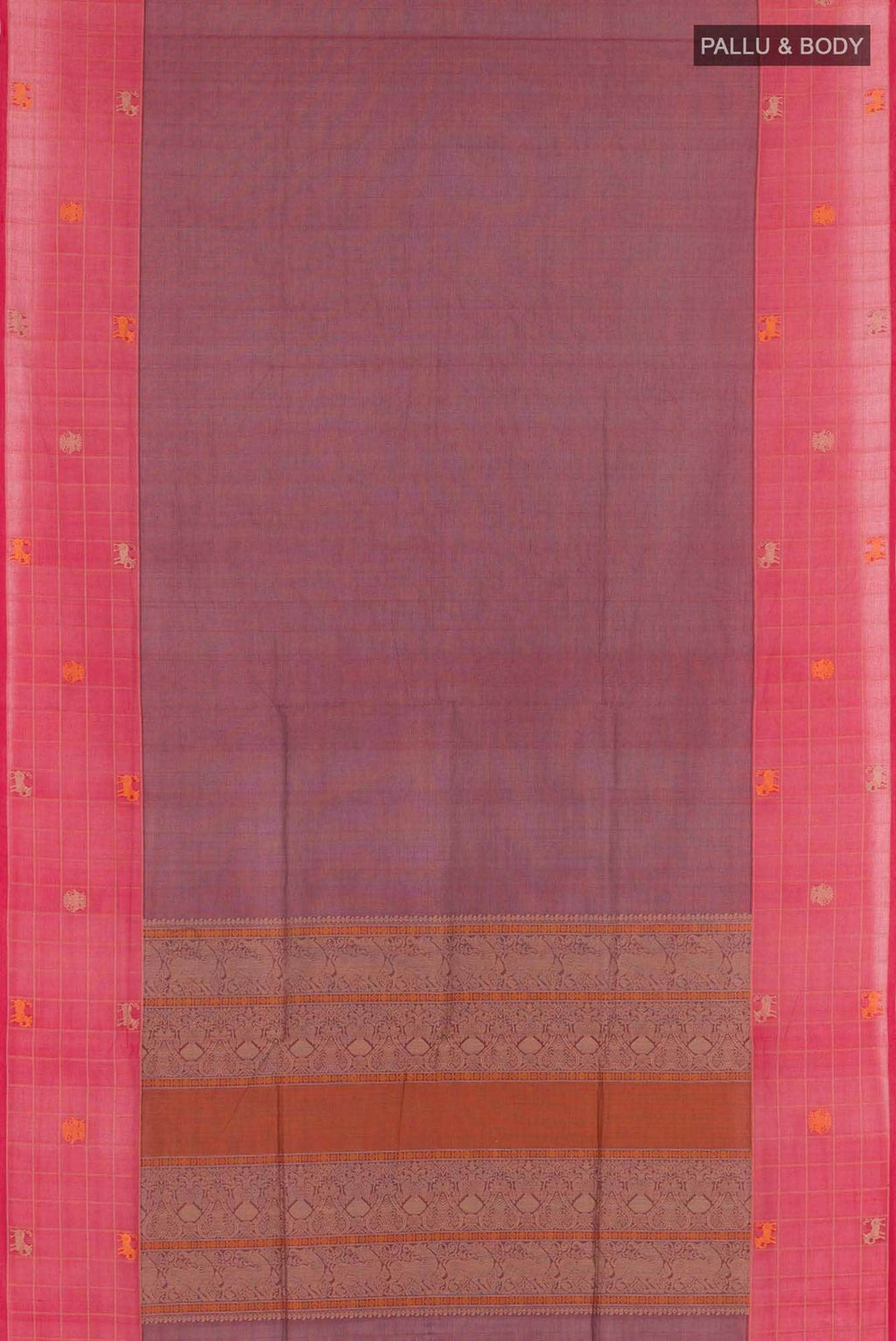 Maroon Coimbatore Cotton Saree