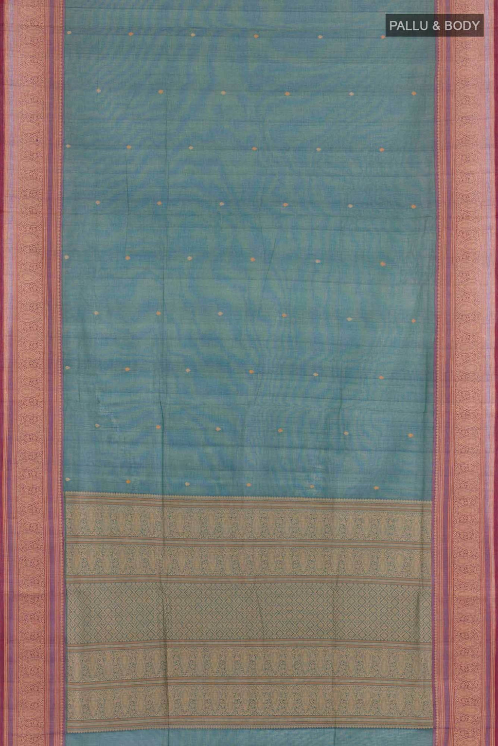 Dark Teal Blue Coimbatore Cotton Saree