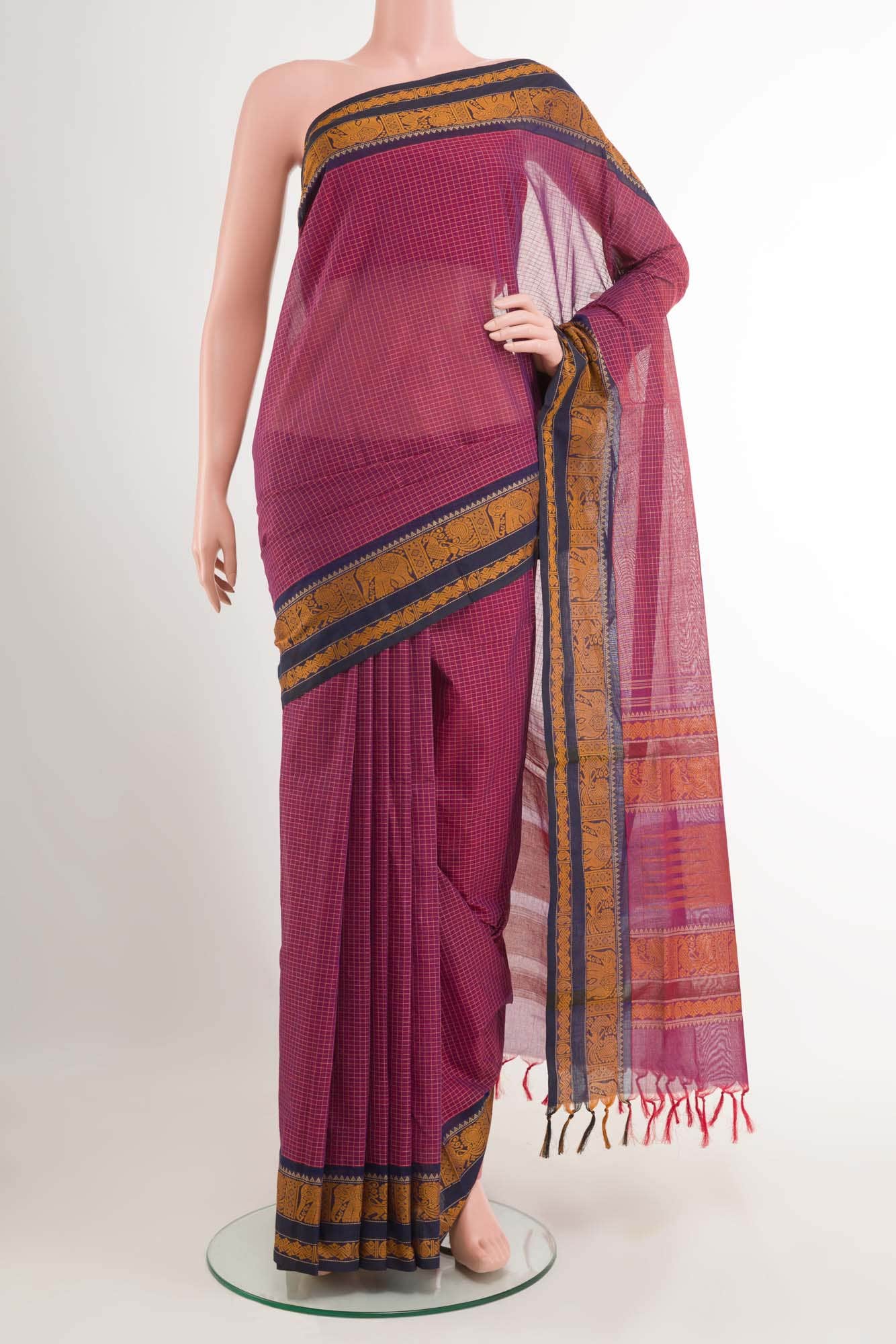 Purple Coimbatore Cotton Saree