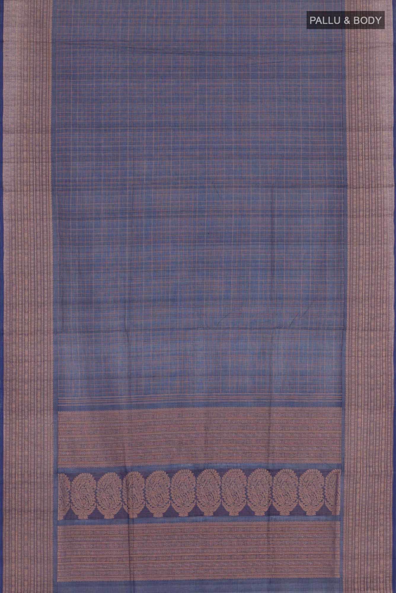 Dark Blue Coimbatore Cotton Saree