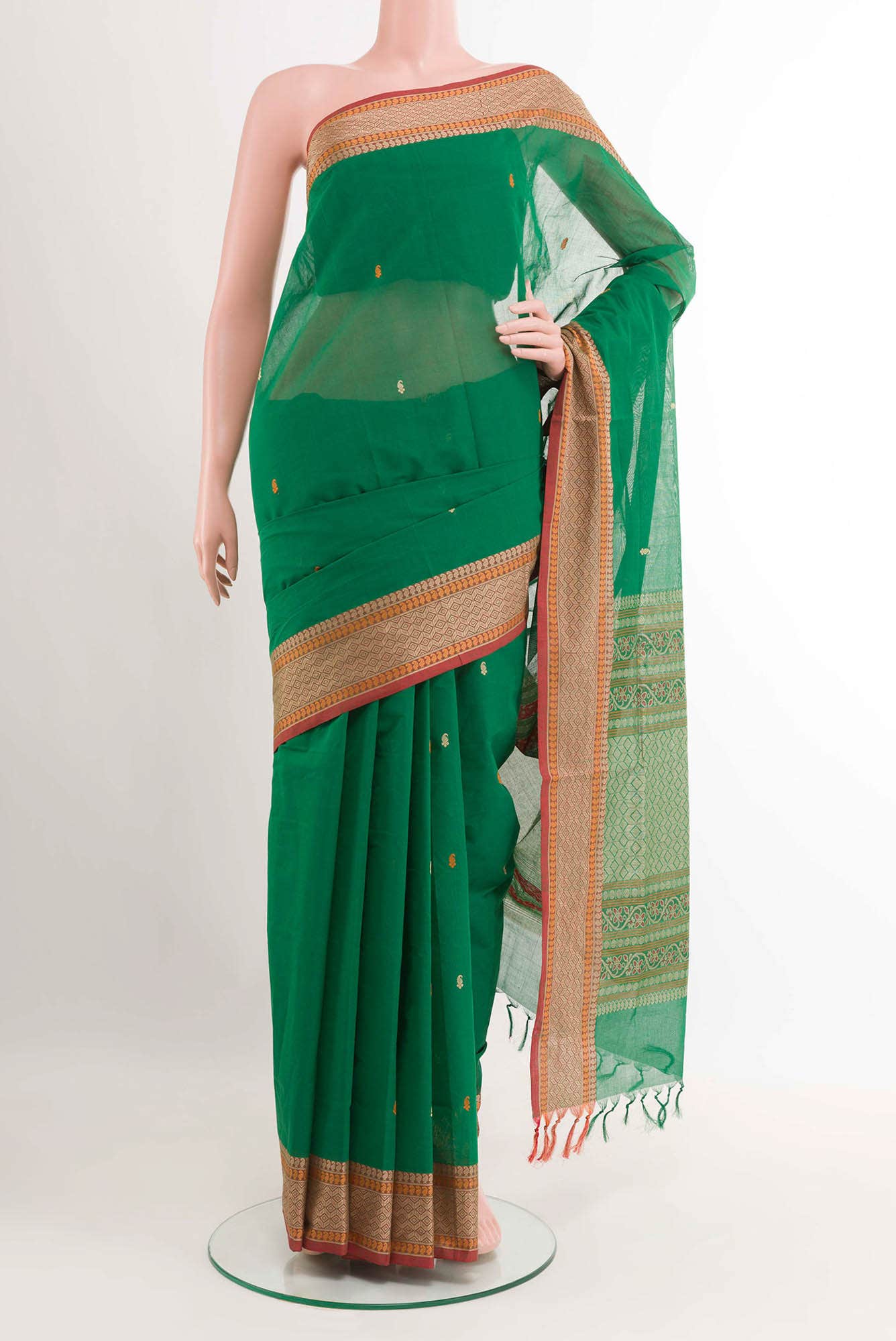 Green Coimbatore Cotton Saree