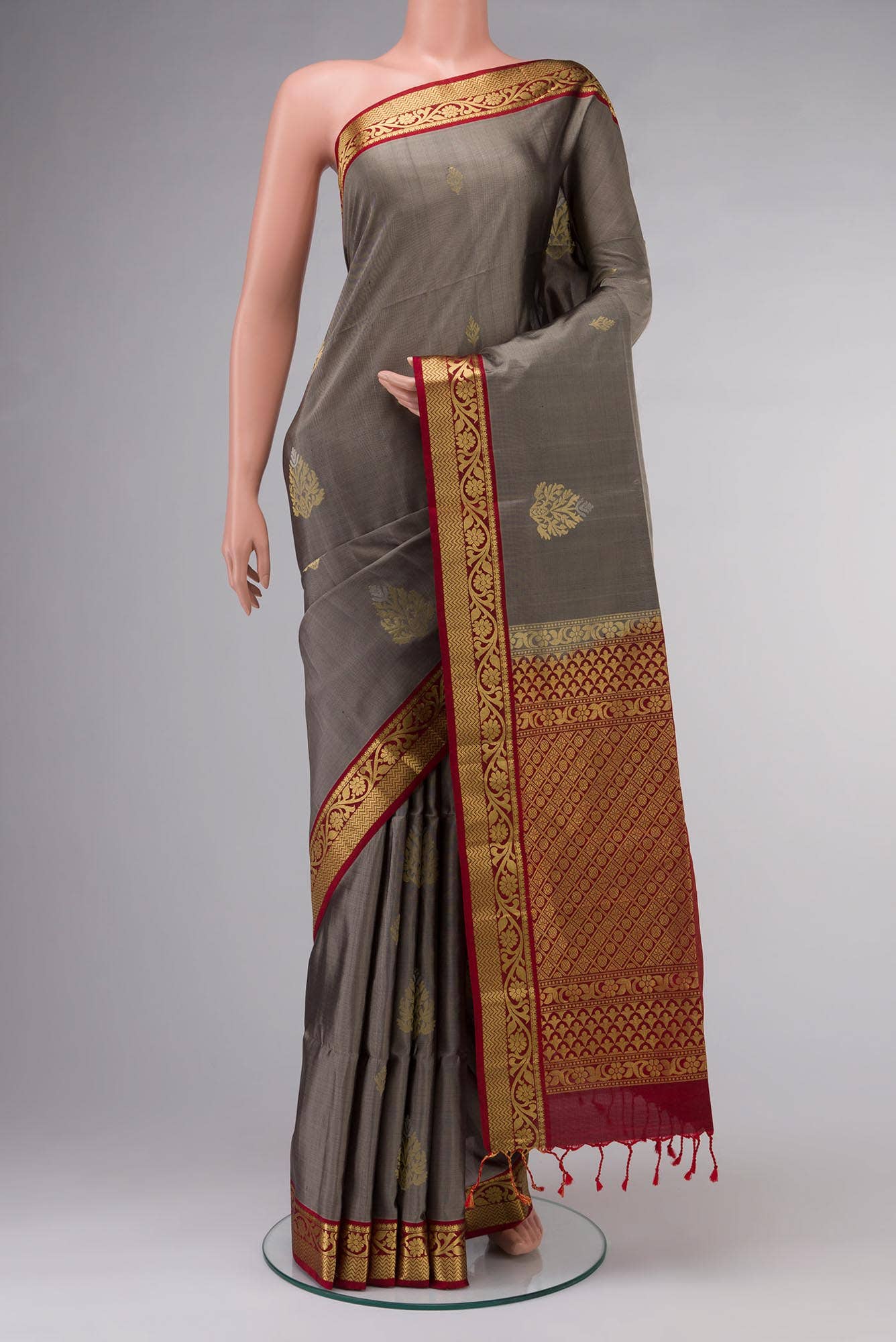 Grey Soft Silk Saree