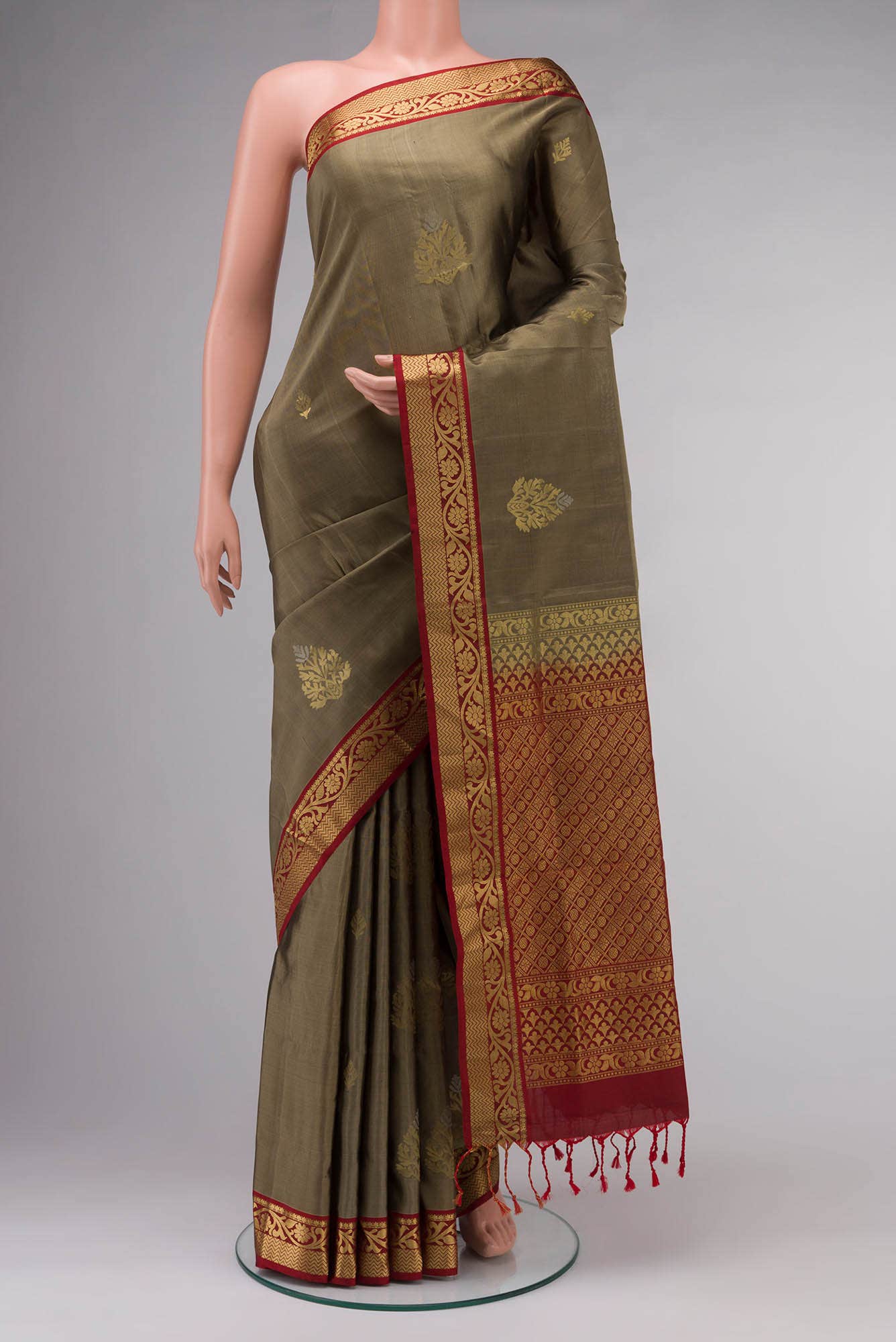 Grey Soft Silk Saree