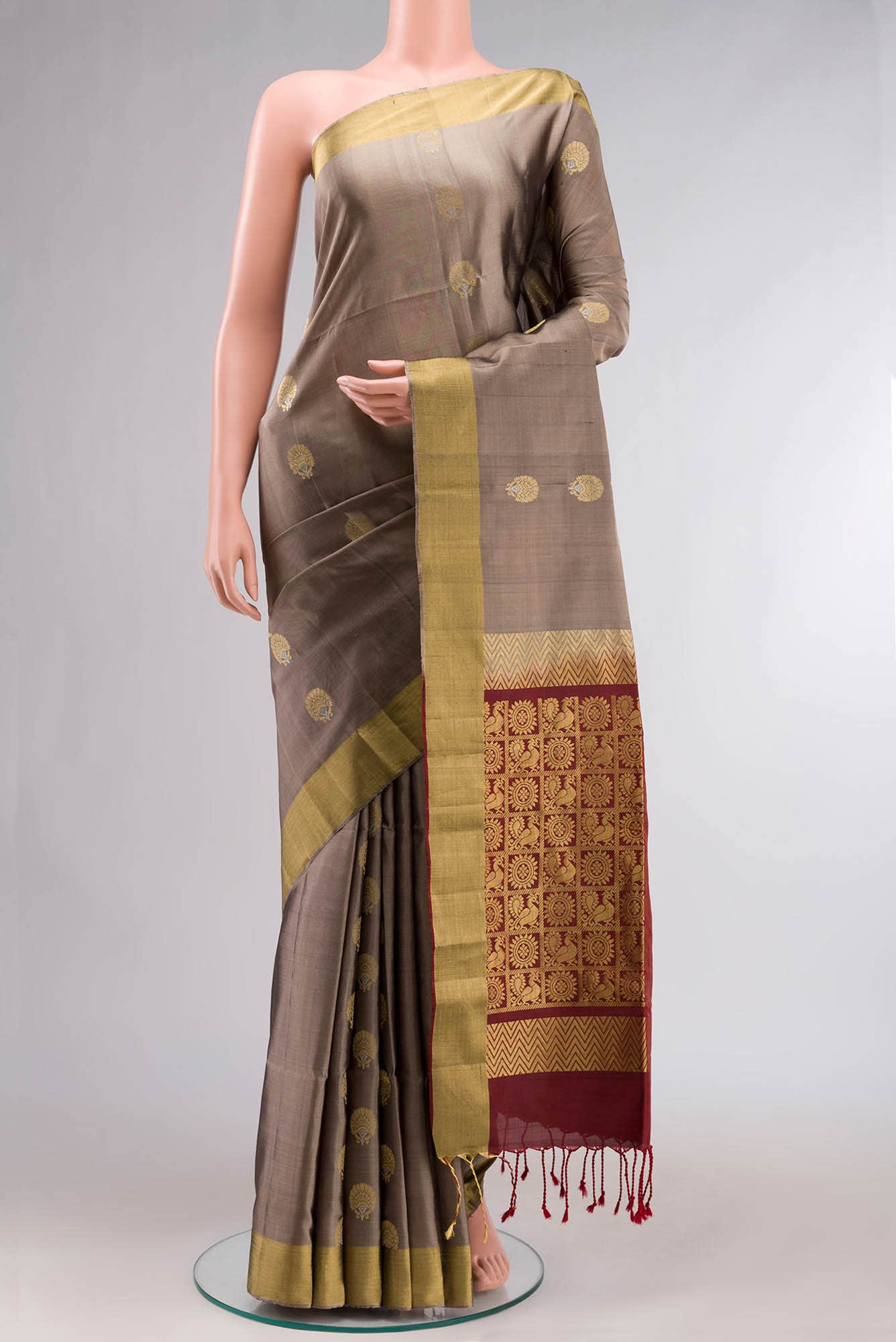 Grey Silk Cotton Saree