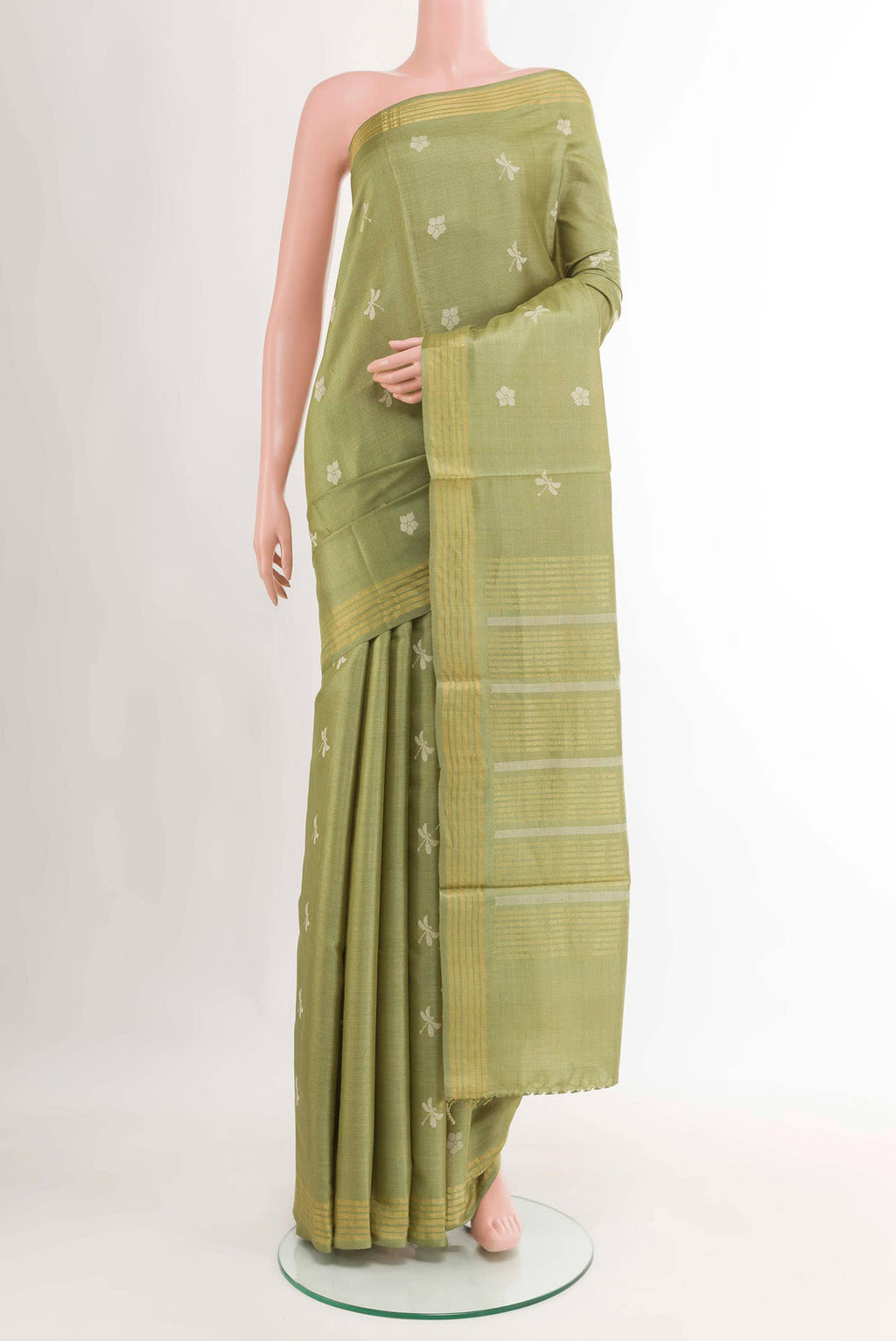 Light Green Tussar Saree