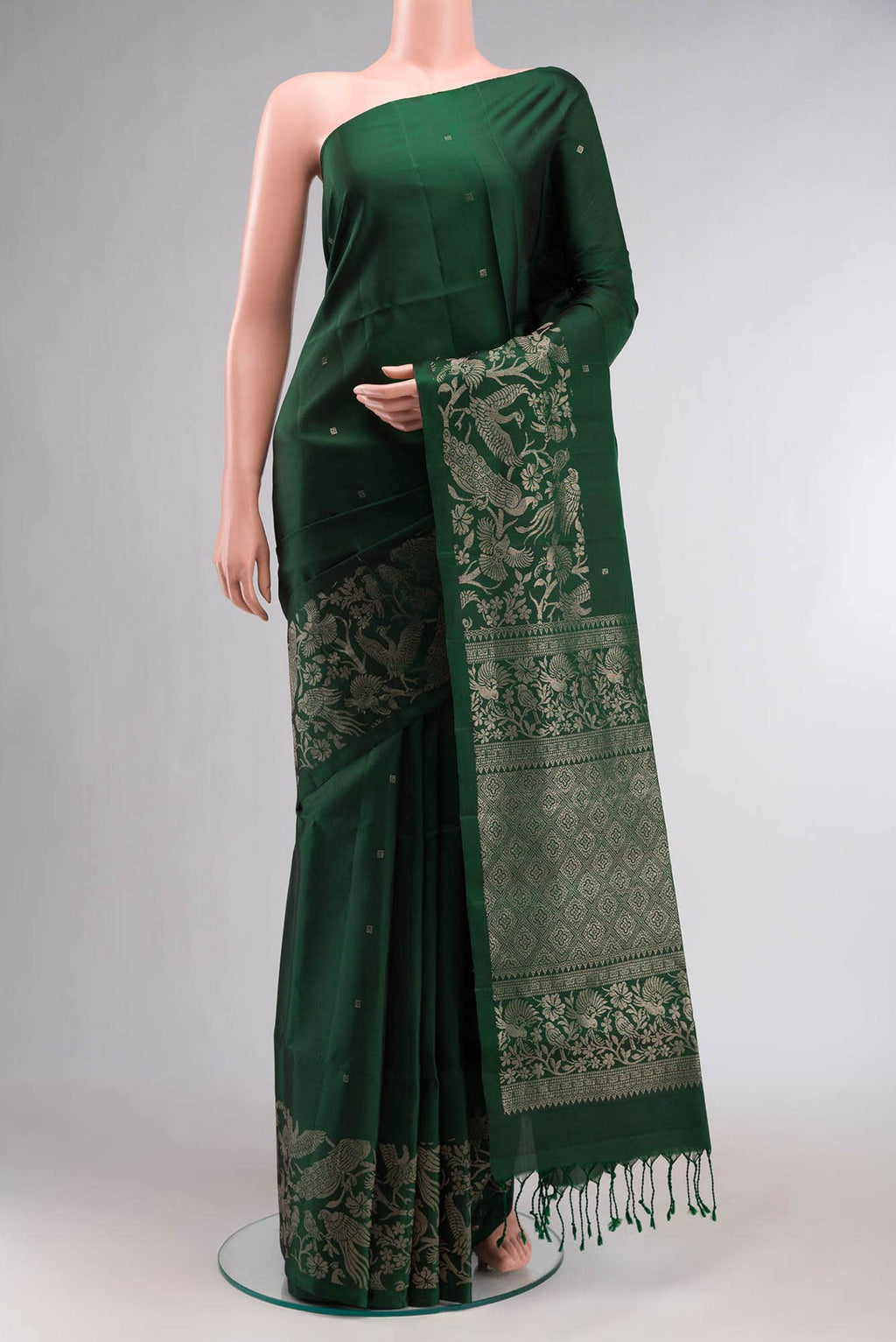 Bottle Green Soft Silk Saree
