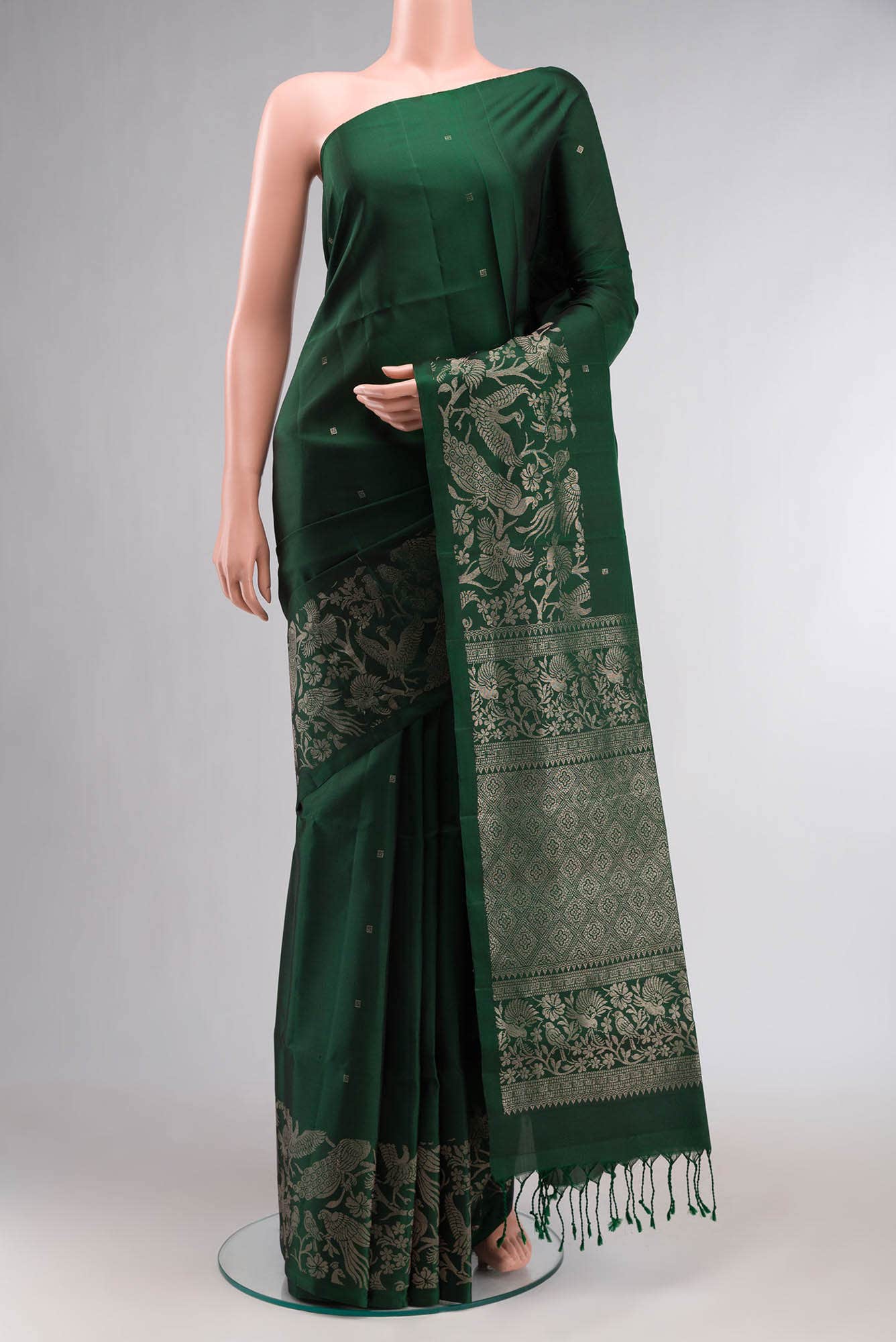 Bottle Green Soft Silk Saree