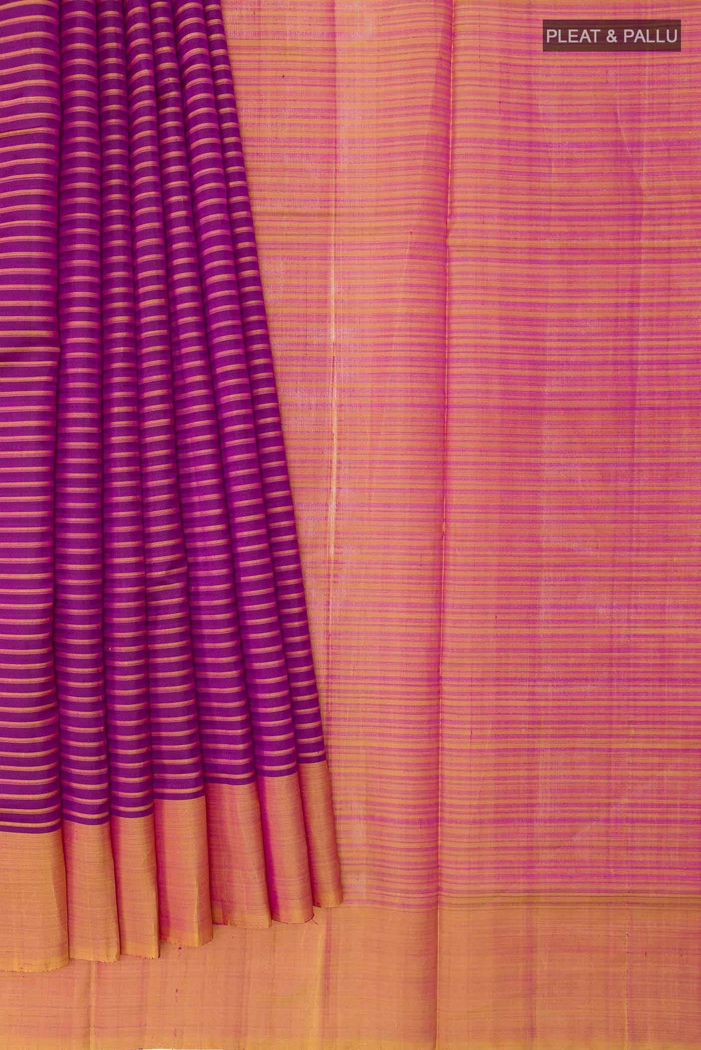 Purple Kanchipuram Silk Nine Yards Saree