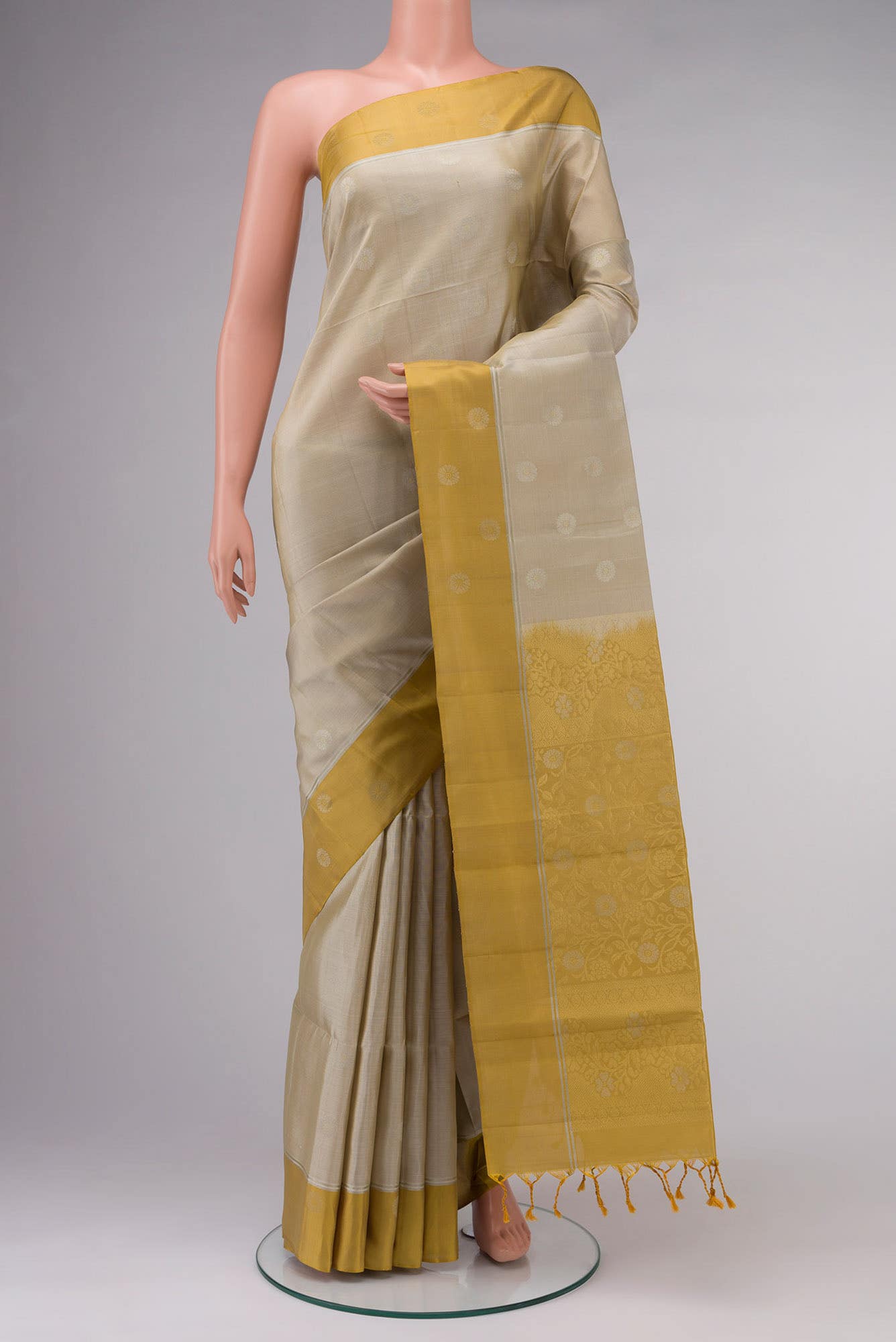 Beige Soft Silk Saree