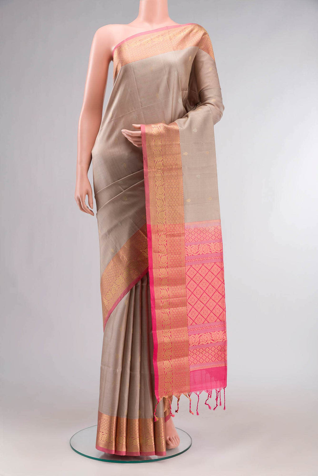Beige Soft Silk Saree