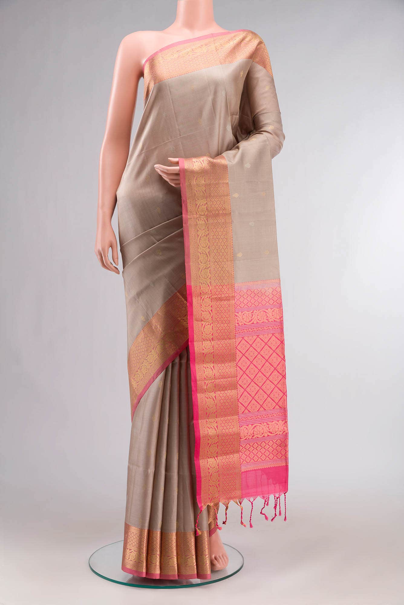 Beige Soft Silk Saree