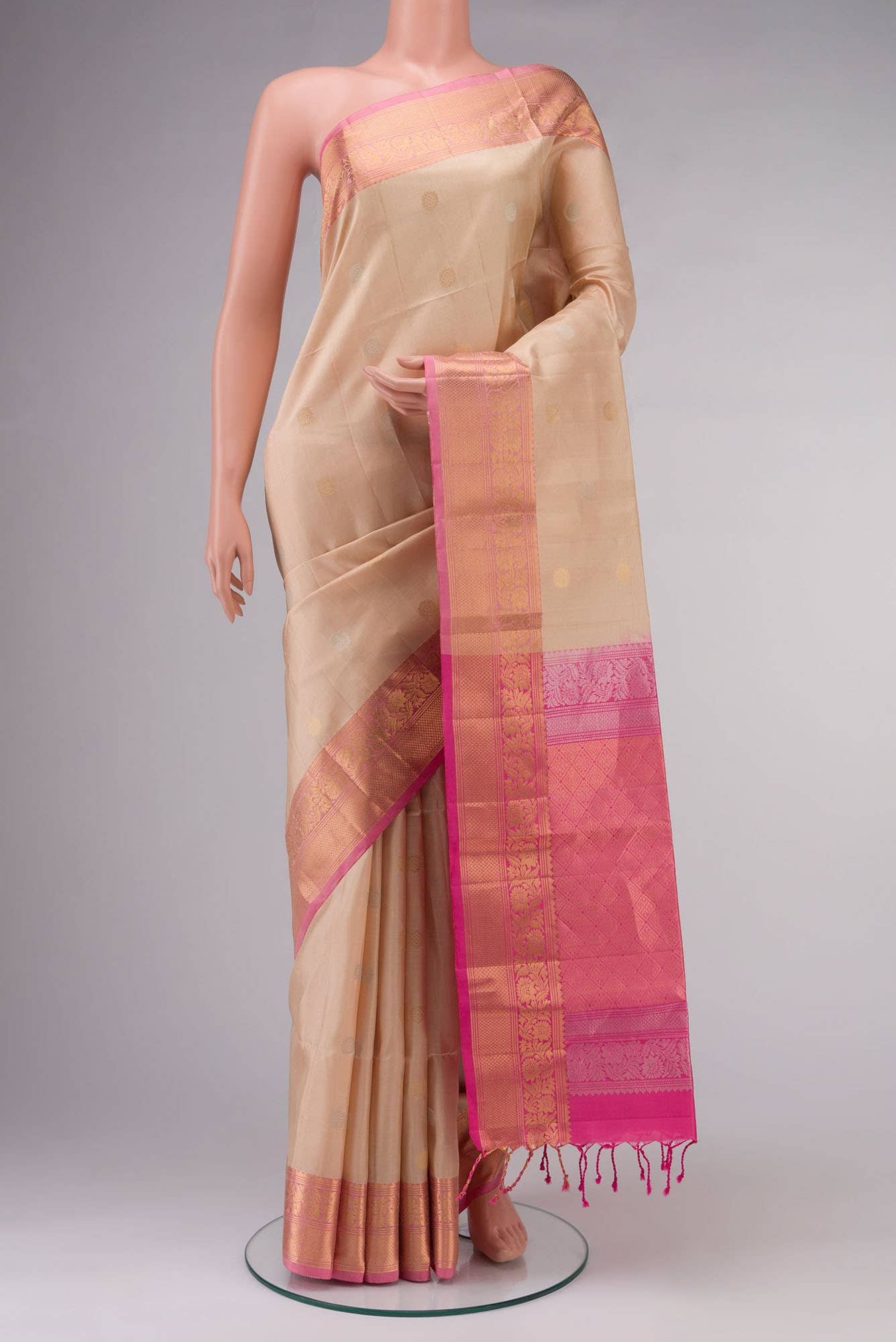 Beige Soft Silk Saree