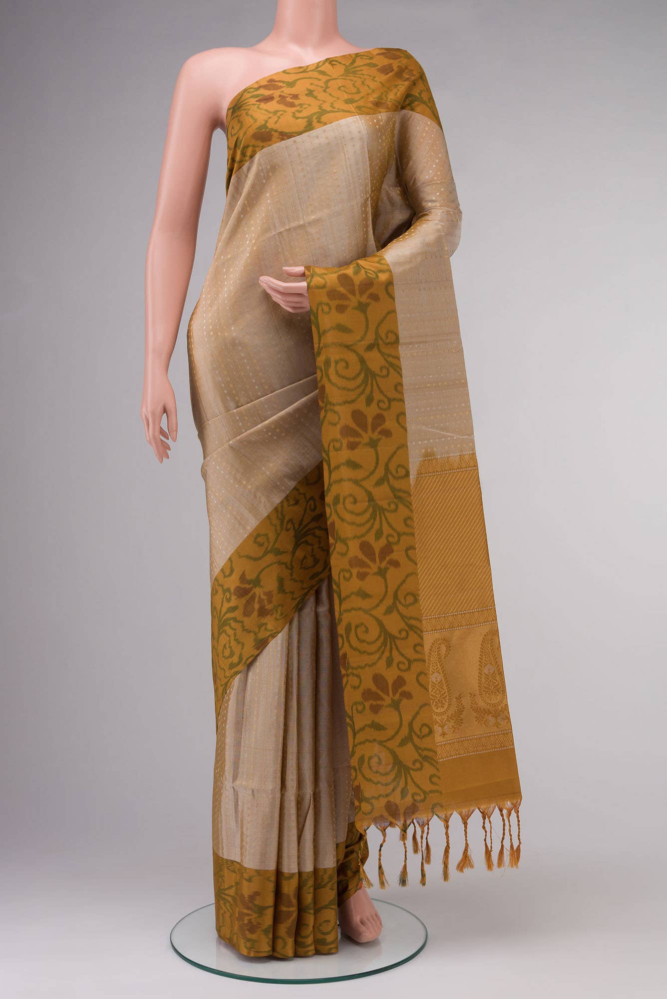 Beige Soft Silk Saree